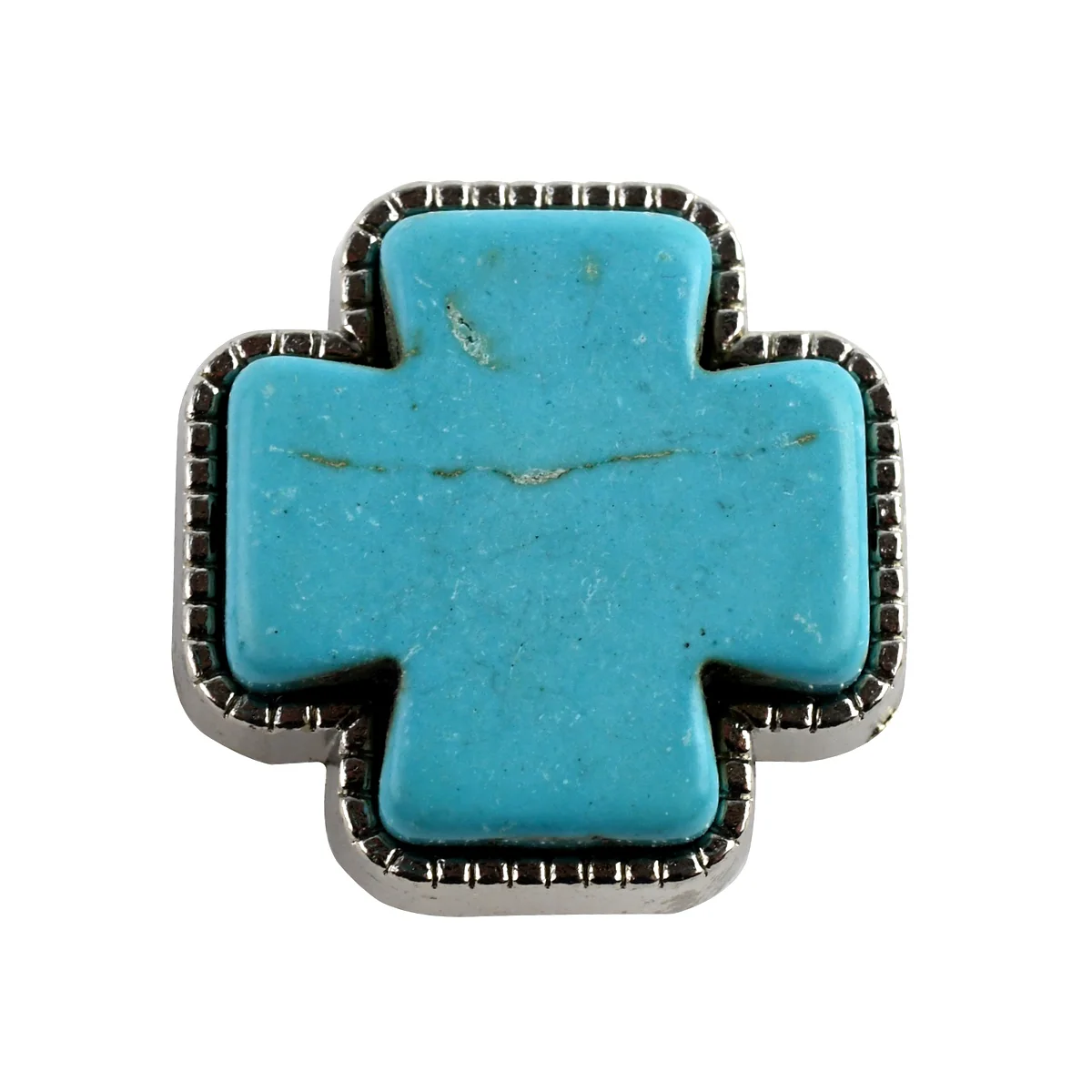 Turquoise Cross Screw Back Concho Western Gift Leathercraft Saddle Accessory