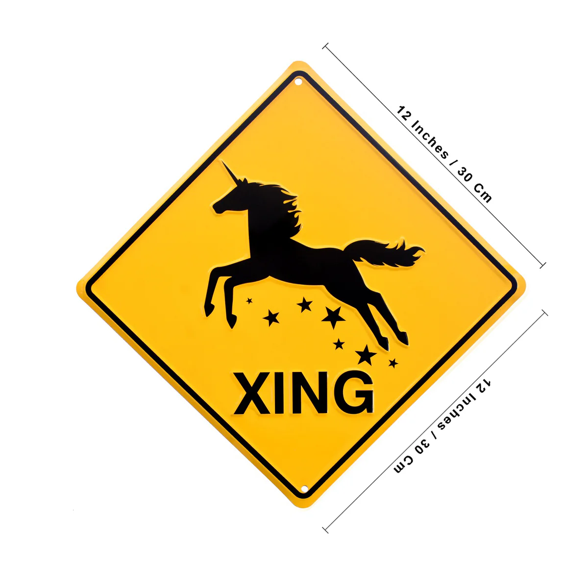 Unicorn Crossing Stars Funny Street Sign Girls Kids Bedroom Home Wall Art Decor - Image 3