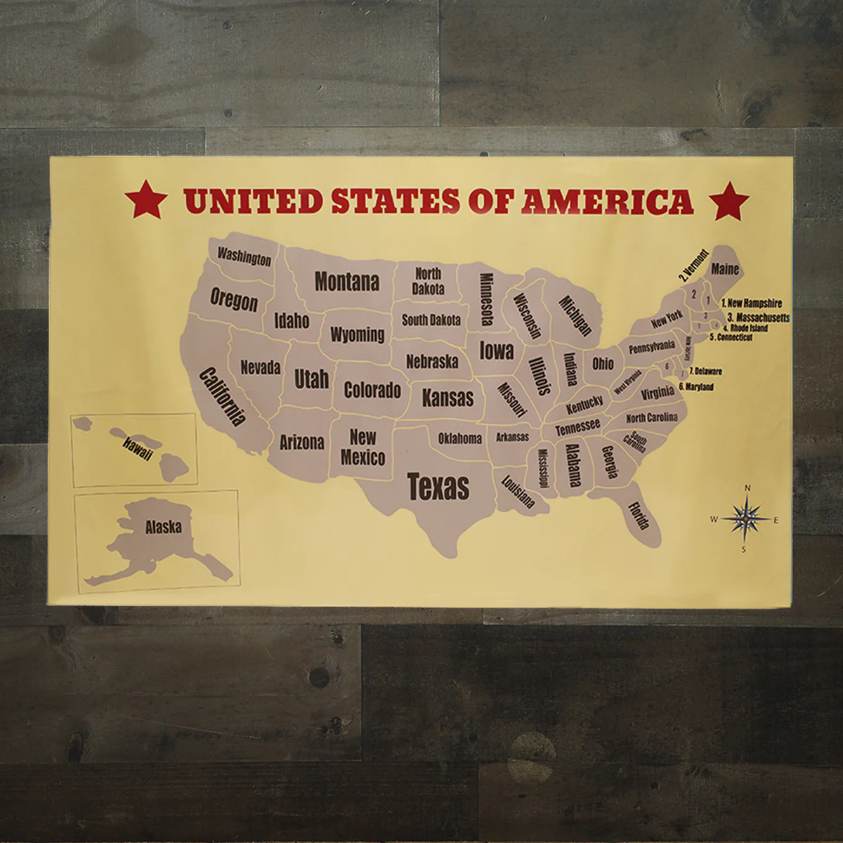 United States America World Scratch off Map Posters Homeschool Decor US Wall Art - Image 2