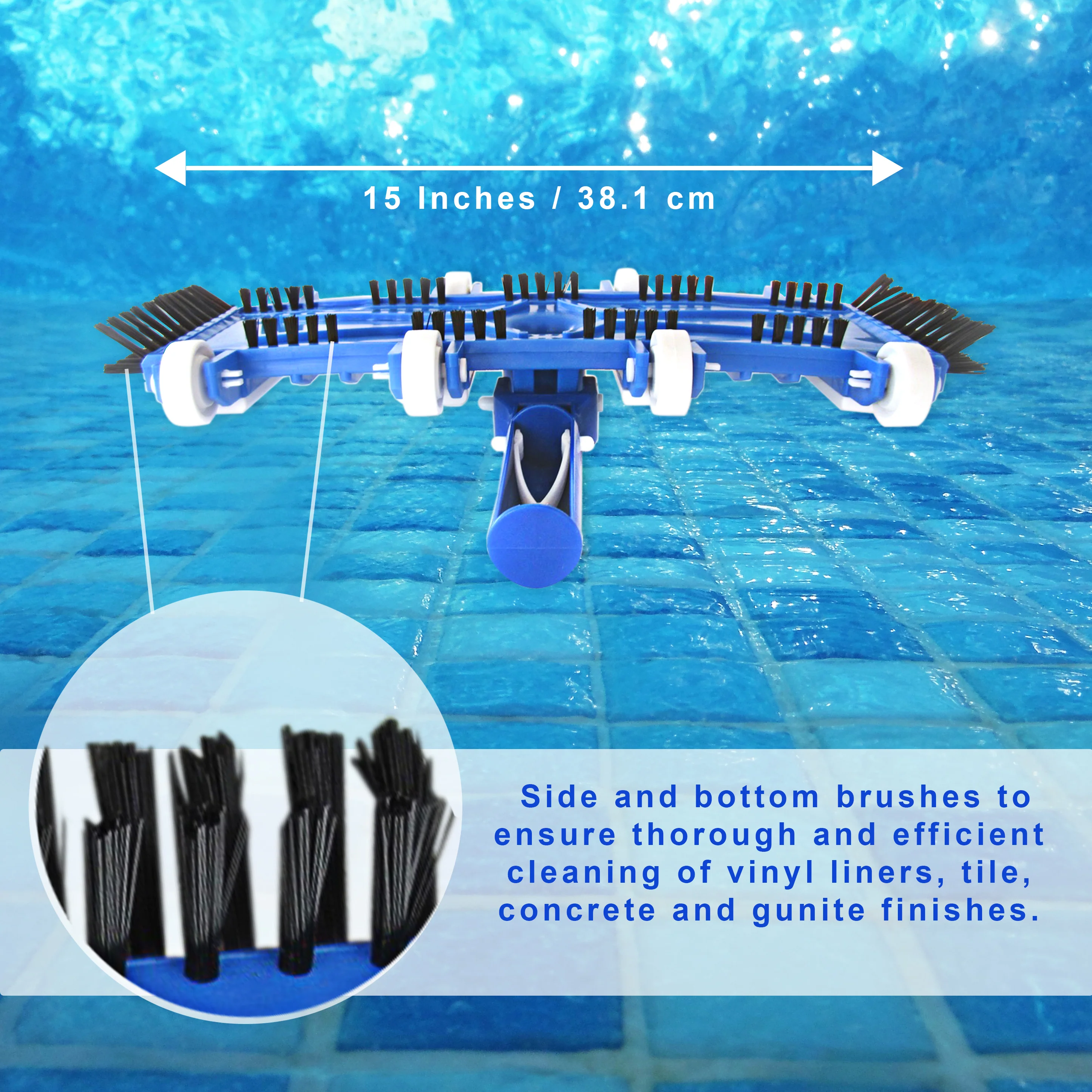 Pool Vacuum Head Side Brush Inground Above Ground Swimming Supplies Vac Cleaner - Image 5