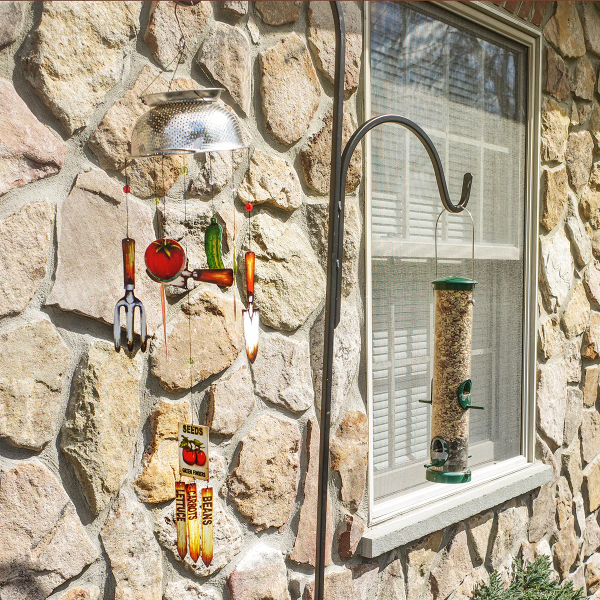 Vegetable Garden Tools Wind Chime Metal Kitchen Decor Colander Outdoor Yard Art - Image 4