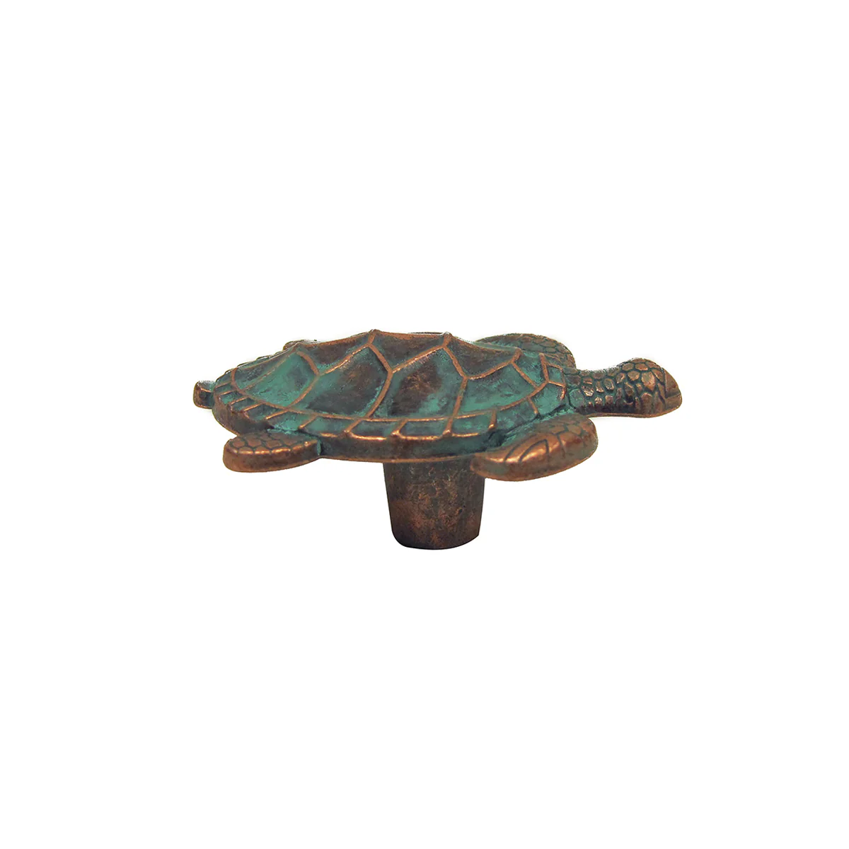 Verdigris Sea Turtle Metal Dresser Drawer Knob Cabinet Pull Hardware Beach Decor - Image 2
