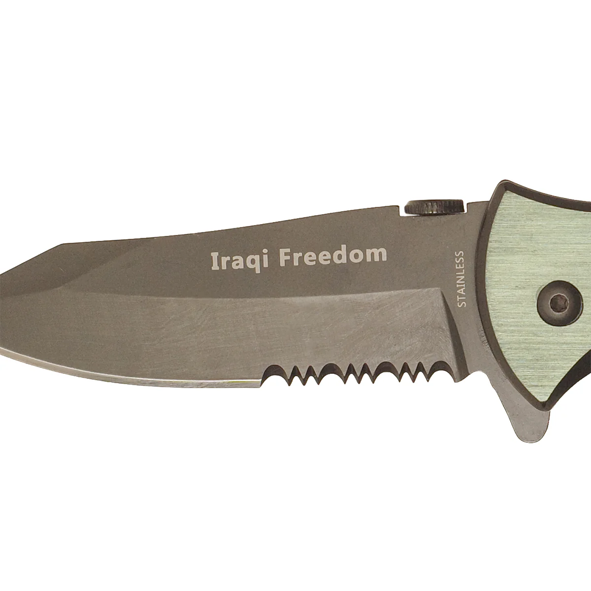 Veteran Iraqi Freedom Ribbon Bar Military Army Mens Hunting Folding Pocket Knife - Image 3