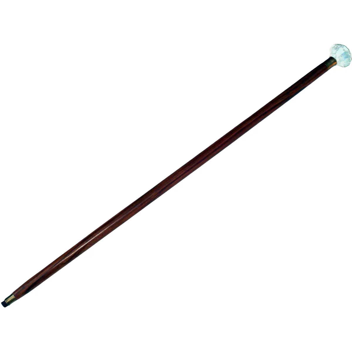 Victorian Era Antique Reproduction Cut Glass Handle Walking Stick - Image 2