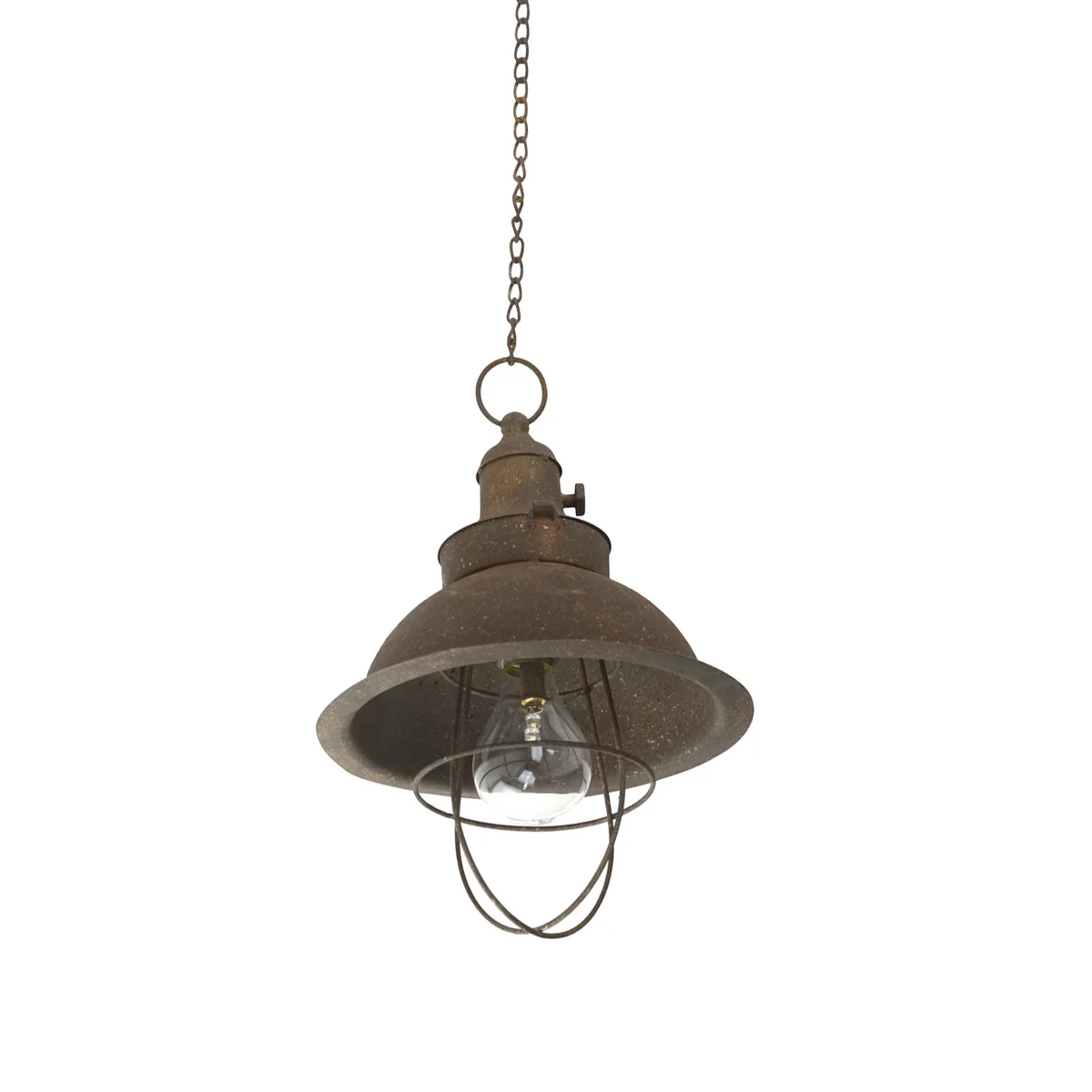 Vintage Metal Hanging Indoor Lamp Battery Powered Rustic Outdoor Patio LED Light