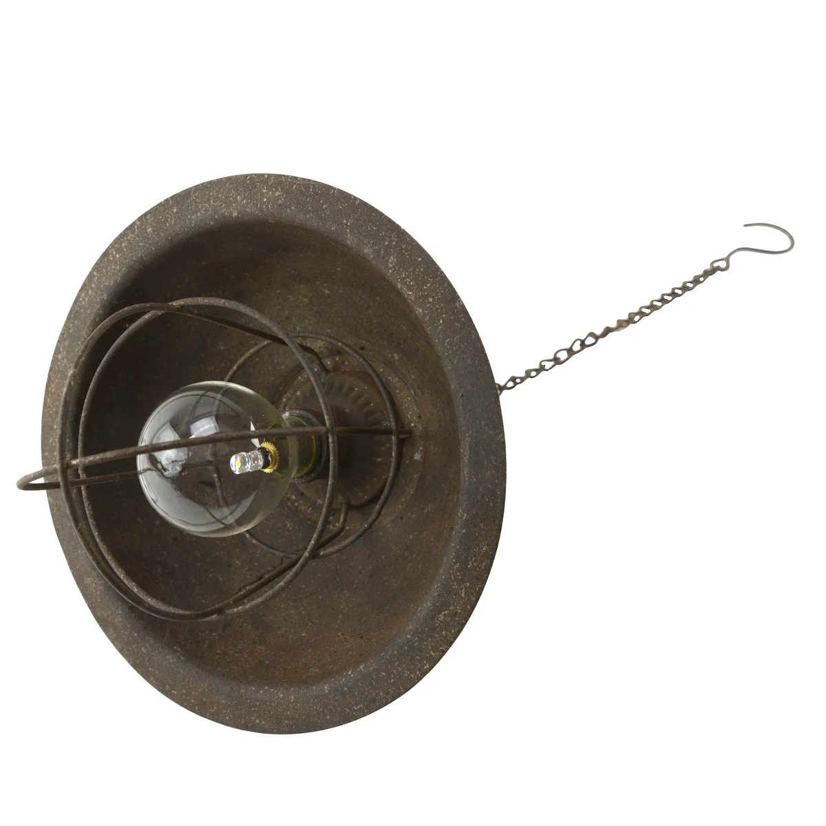 Vintage Metal Hanging Indoor Lamp Battery Powered Rustic Outdoor Patio LED Light - Image 2