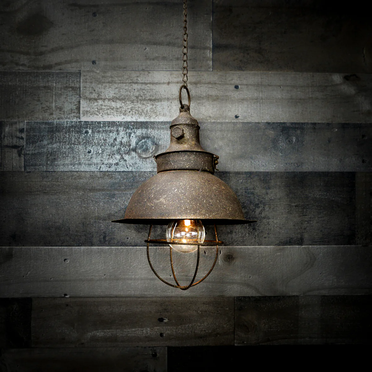 Vintage Metal Hanging Indoor Lamp Battery Powered Rustic Outdoor Patio LED Light - Image 4