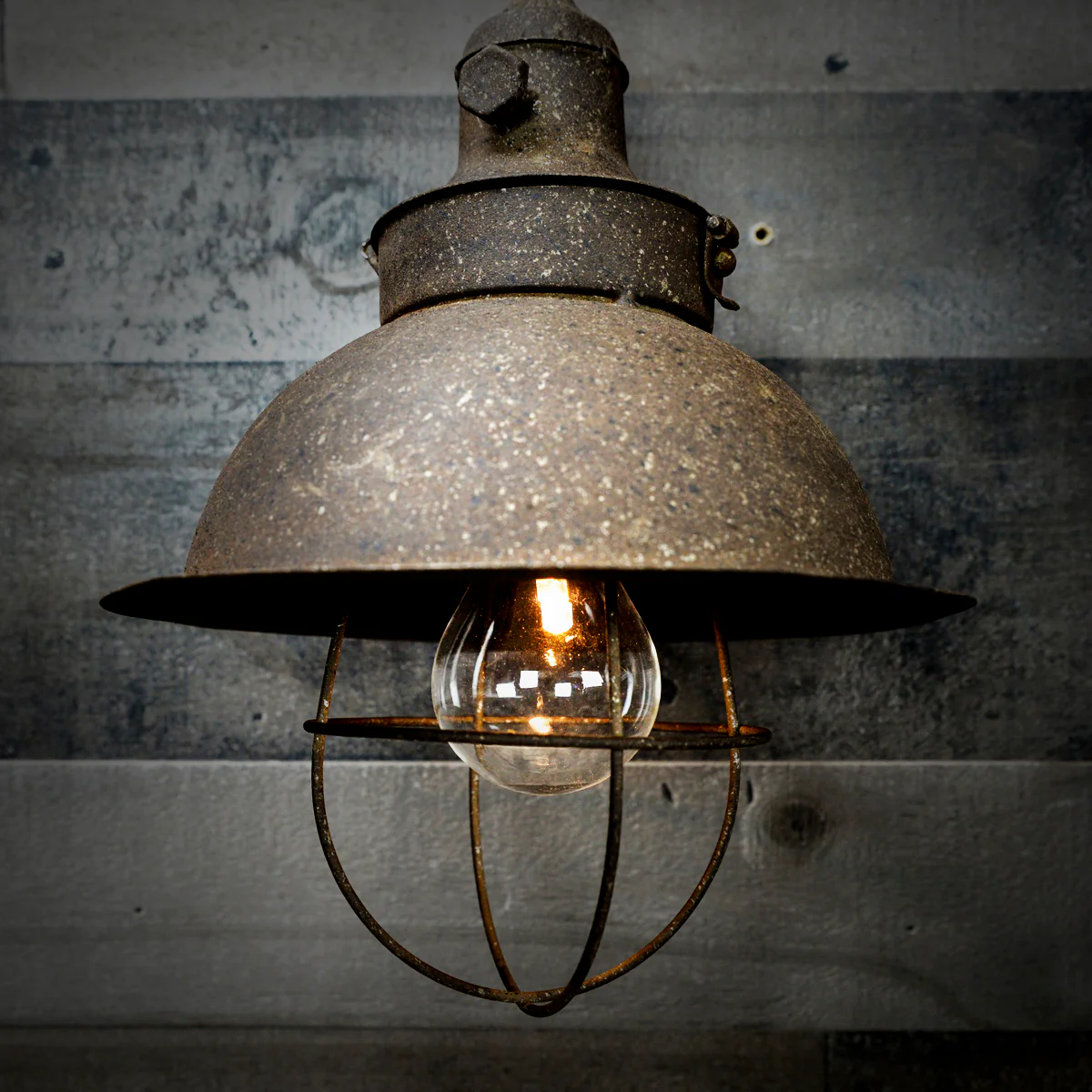Vintage Metal Hanging Indoor Lamp Battery Powered Rustic Outdoor Patio LED Light - Image 5