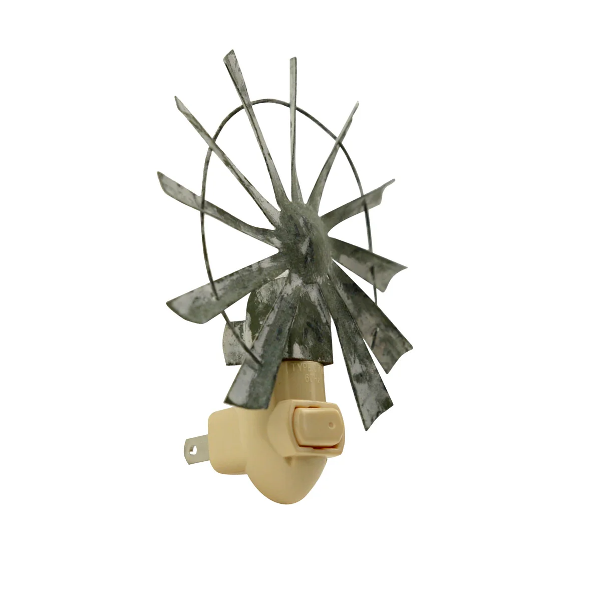 Vintage Metal Windmill Bathroom Night Light Plug-In Wall Lamp Bulb Nightlight - Image 2