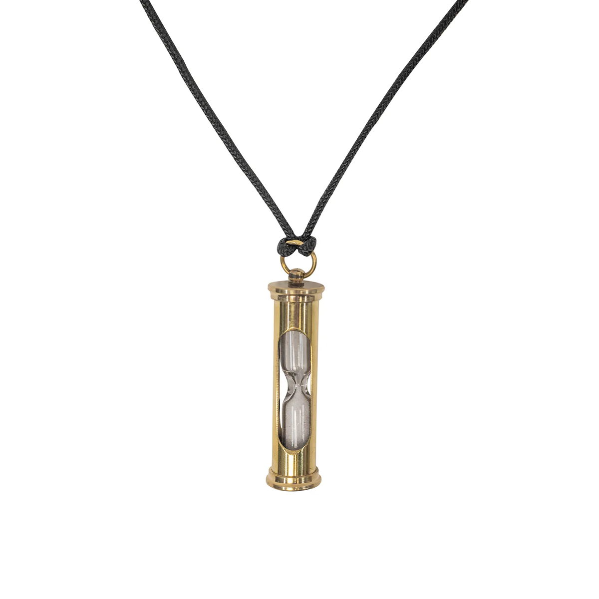 Vintage Miniature Brass 10 Second Sand Timer Glass Necklace Pendant Jewelry Gift - Image 2