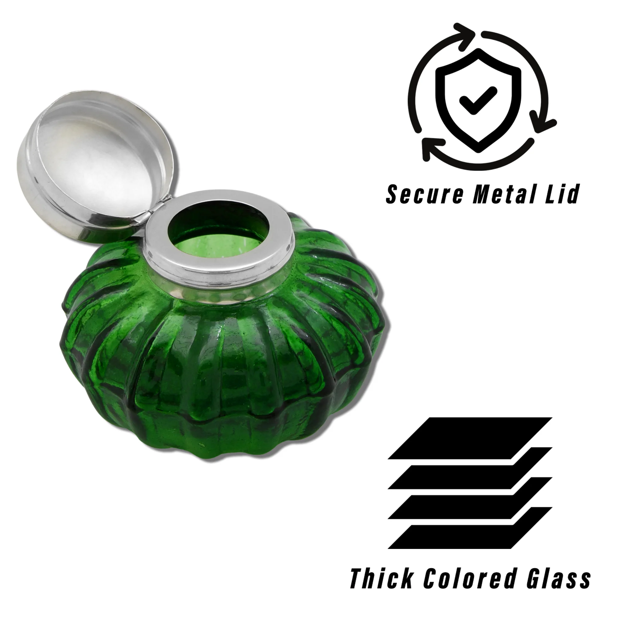 Glass Ink Well for Fountain Pens, Calligraphy & Writers Desk - Victorian Decor - Image 3