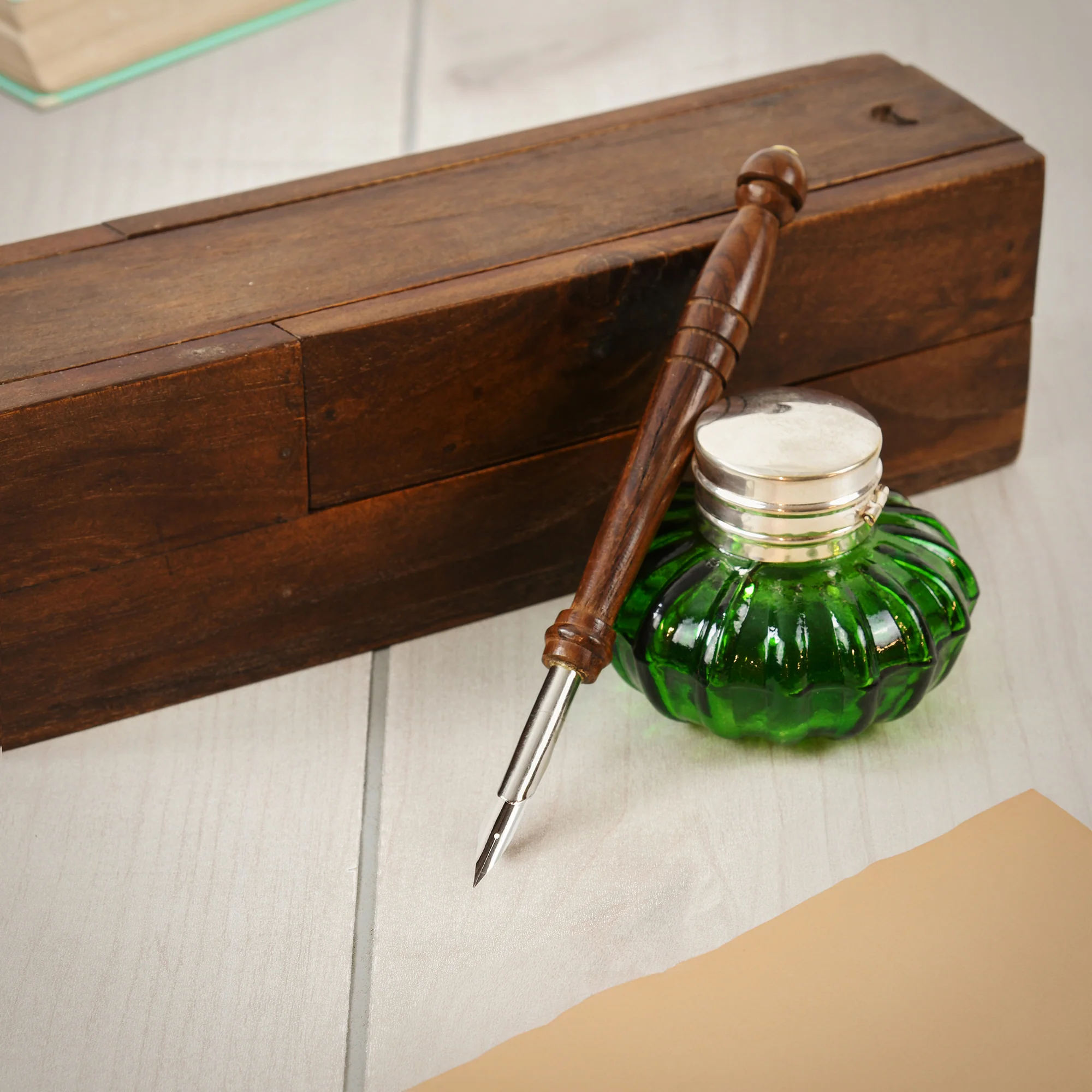 Glass Ink Well for Fountain Pens, Calligraphy & Writers Desk - Victorian Decor - Image 4