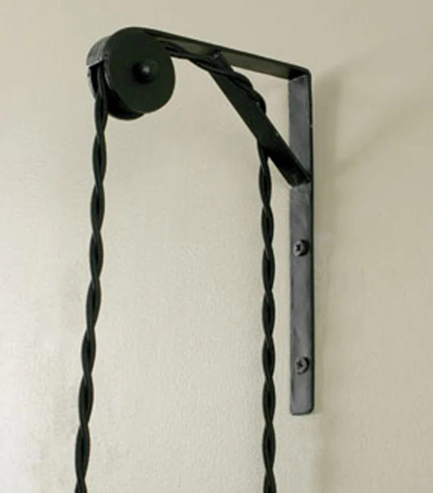 Vintage Style Industrial Wall Mount Bracket Rope Pulley - Image 2