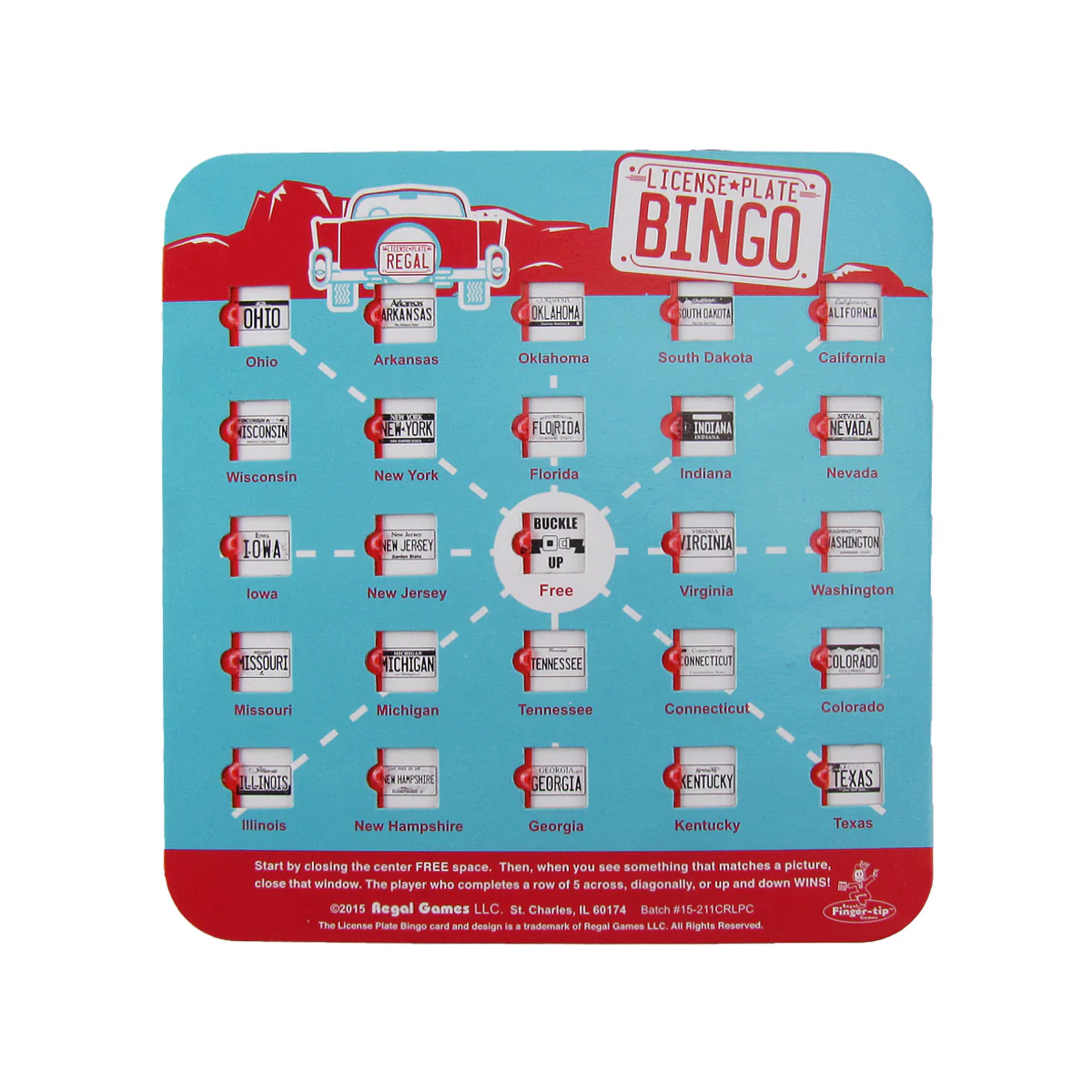 Vintage Style License Plate Bingo Travel Car Game - Image 2