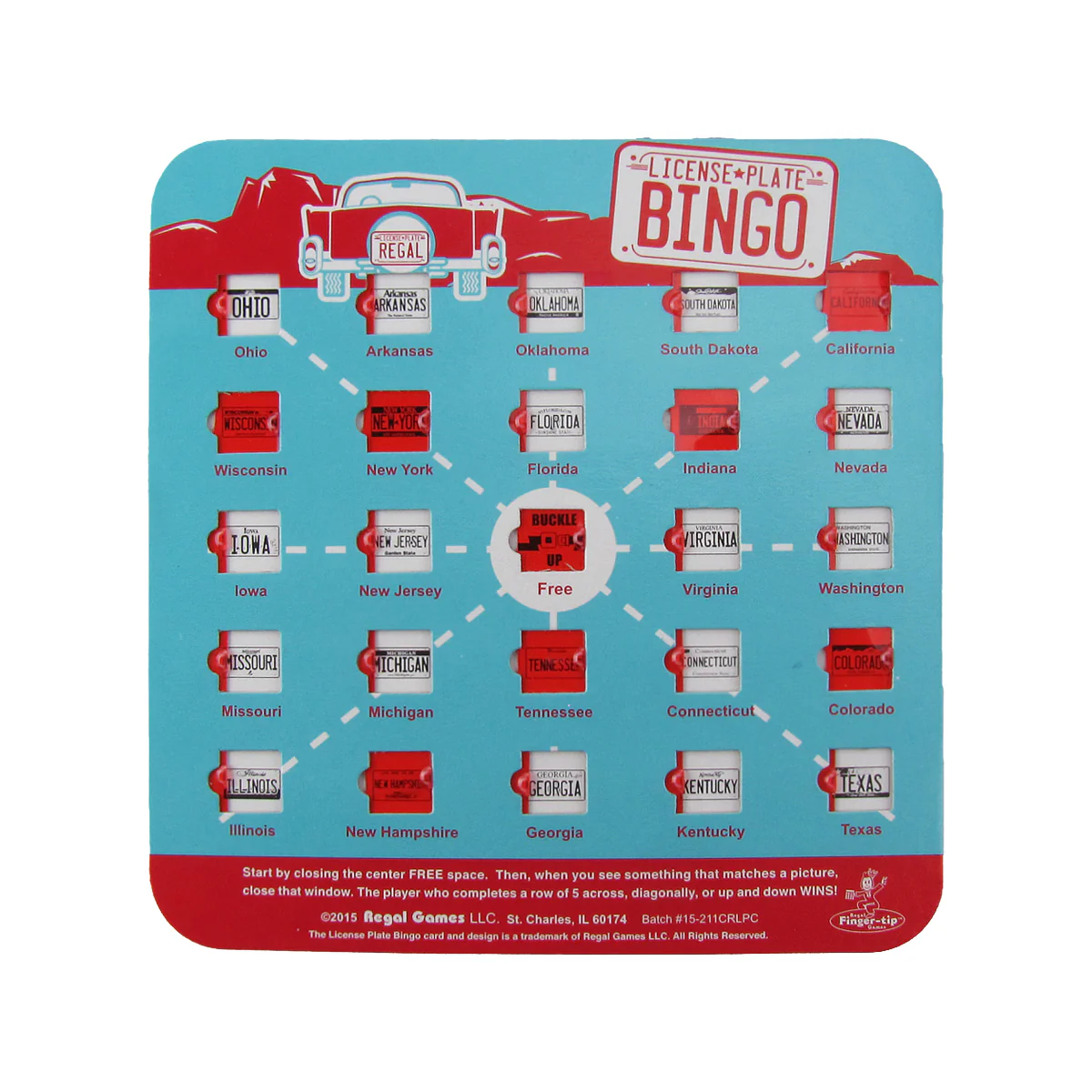 Vintage Style License Plate Bingo Travel Car Game - Image 3