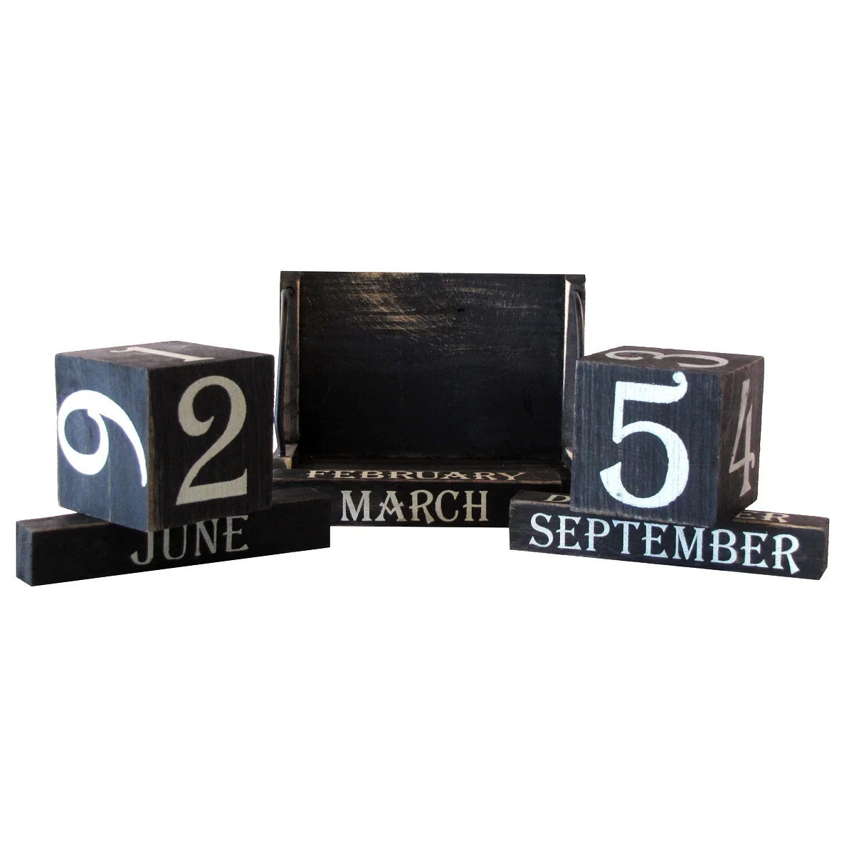Vintage Wood Block Perpetual Calendar - Image 2