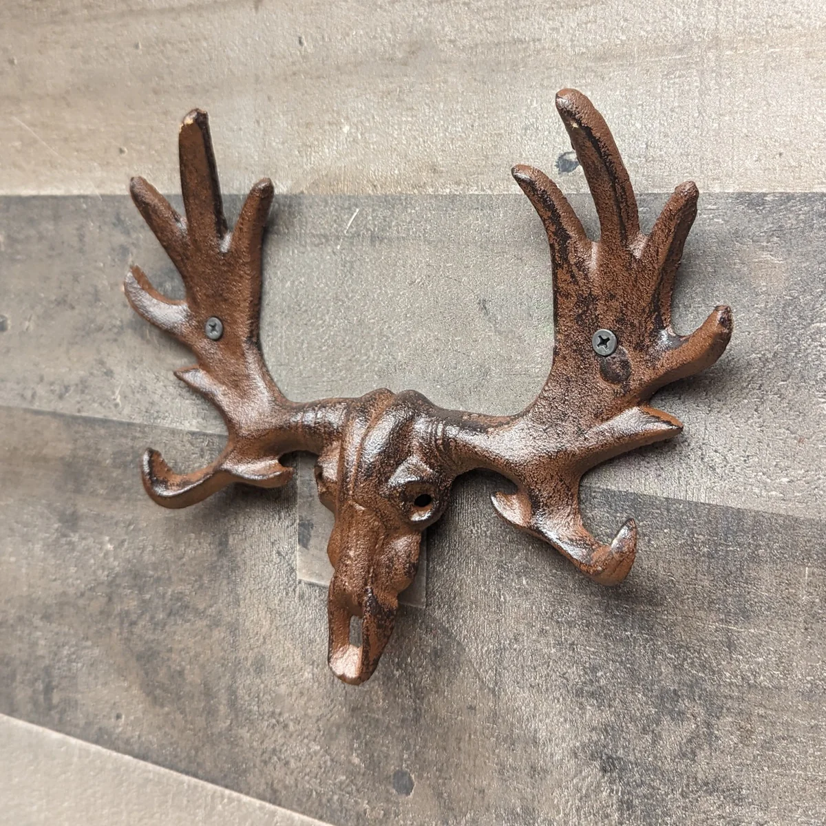 Wall Mount Moose Antler Hooks Rustic Coat Rack Key Ring Living Room Home Decor - Image 3