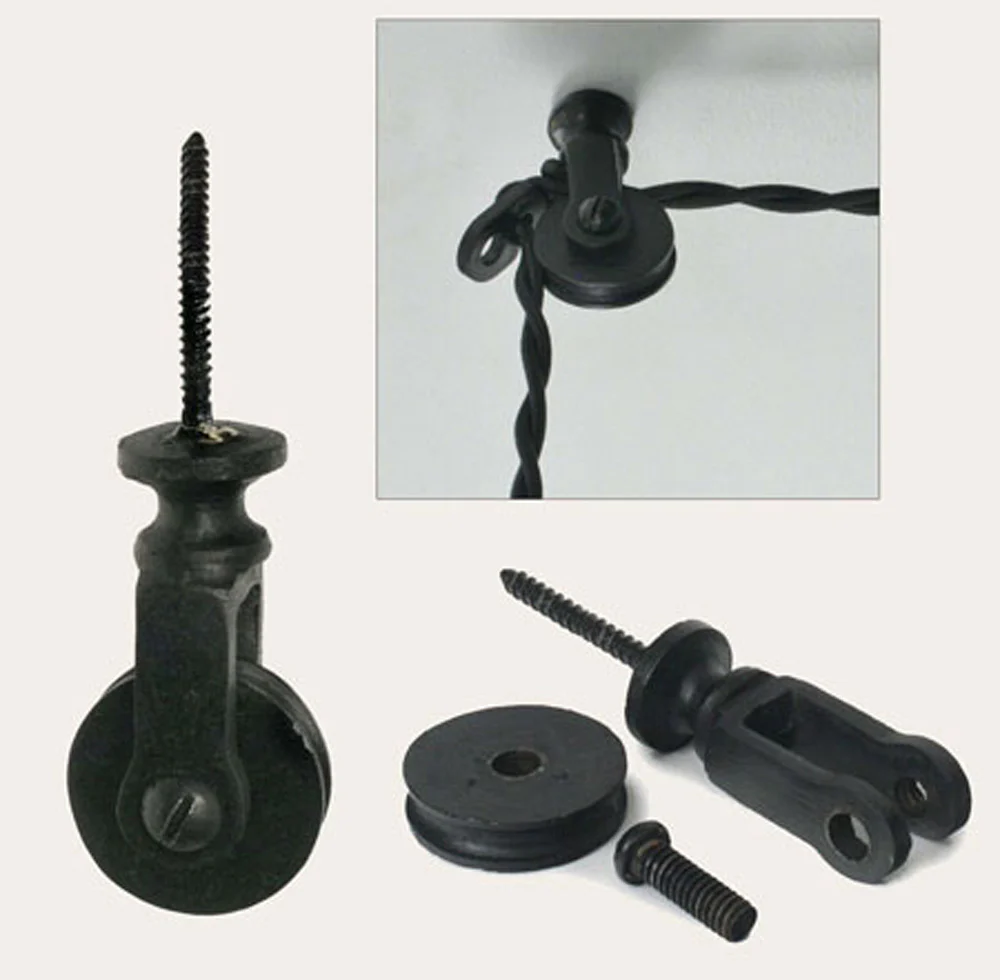 Wall Mount Threaded Screw Pulley Set of 2 - Image 2