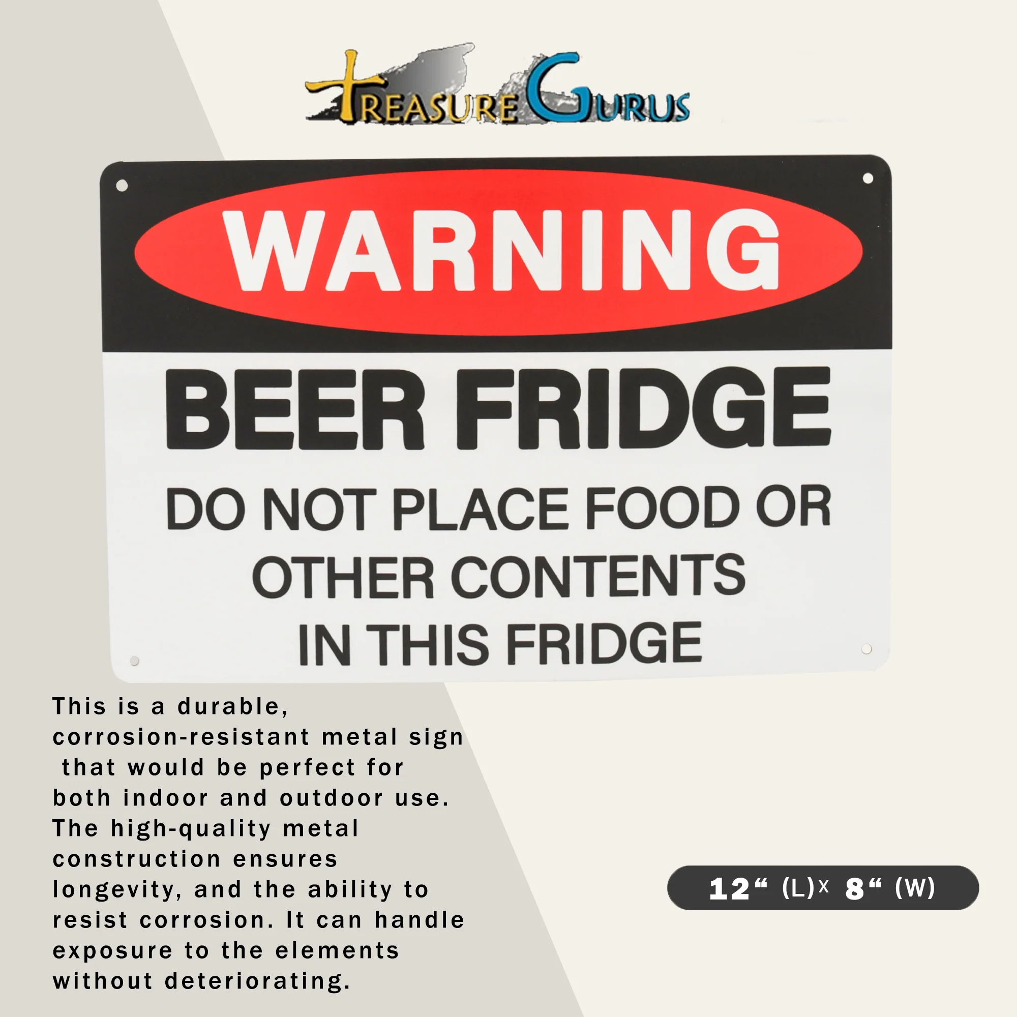Warning Beer Fridge Sign for Man Cave, Funny Bar Accessories, Garage Decorations - Image 2