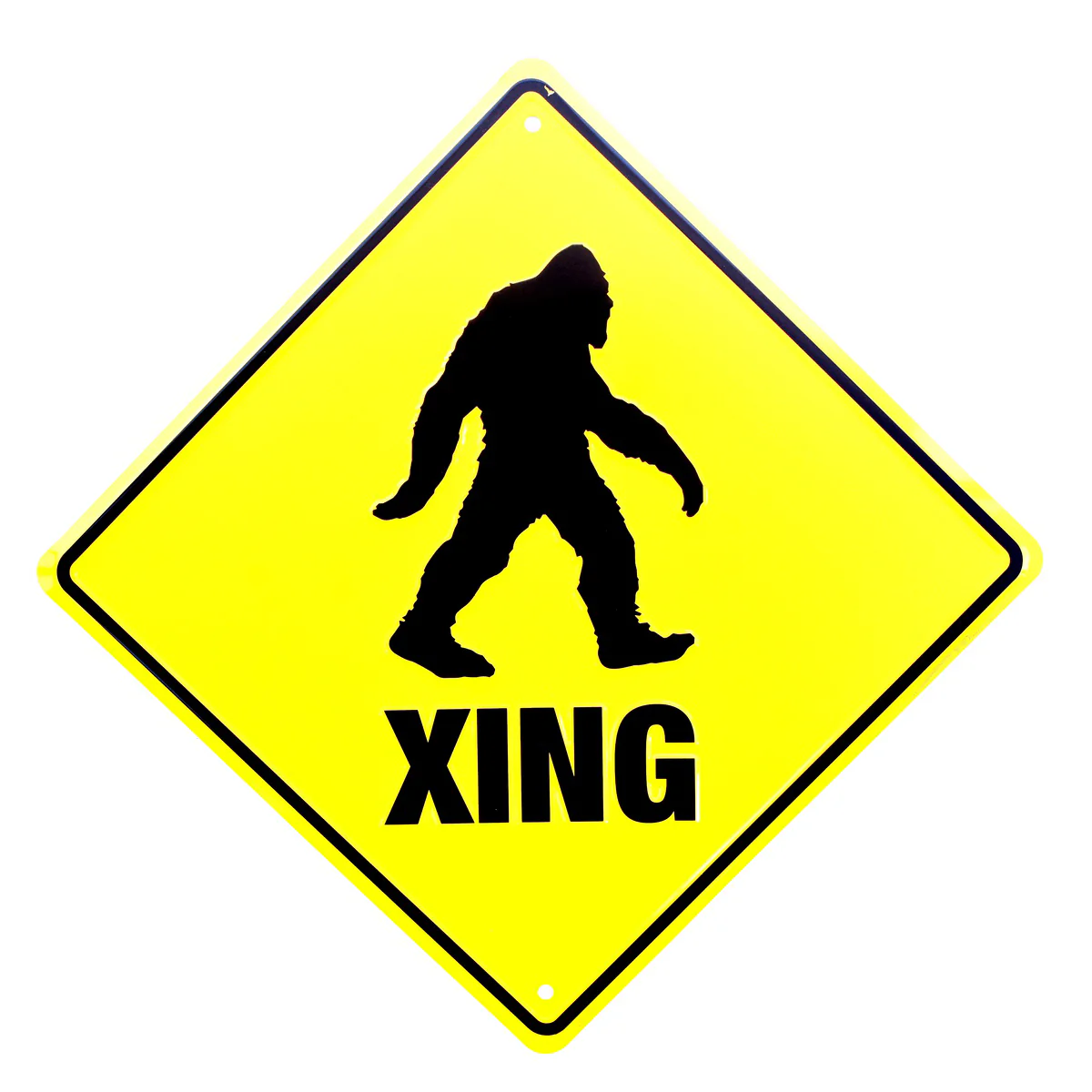 Warning Bigfoot Crossing XING Tin Sign Sasquatch Man Cave Rustic Home Bar Decor