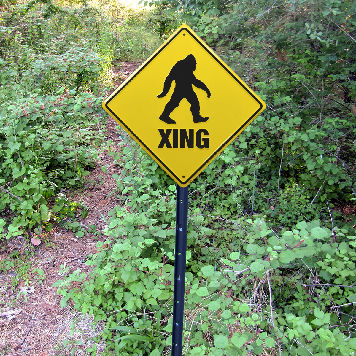 Warning Bigfoot Crossing XING Tin Sign Sasquatch Man Cave Rustic Home Bar Decor - Image 2