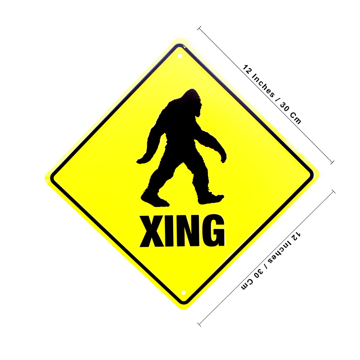 Warning Bigfoot Crossing XING Tin Sign Sasquatch Man Cave Rustic Home Bar Decor - Image 3