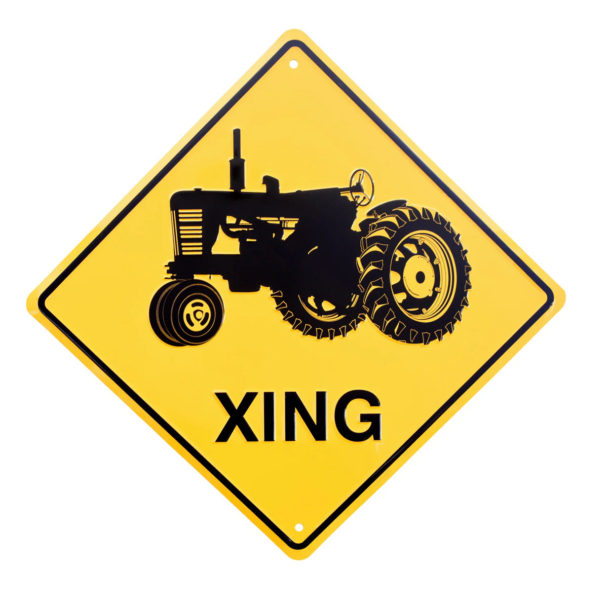Warning Farm Tractor Crossing XING Road Street Caution Sign Rustic Wall Decor