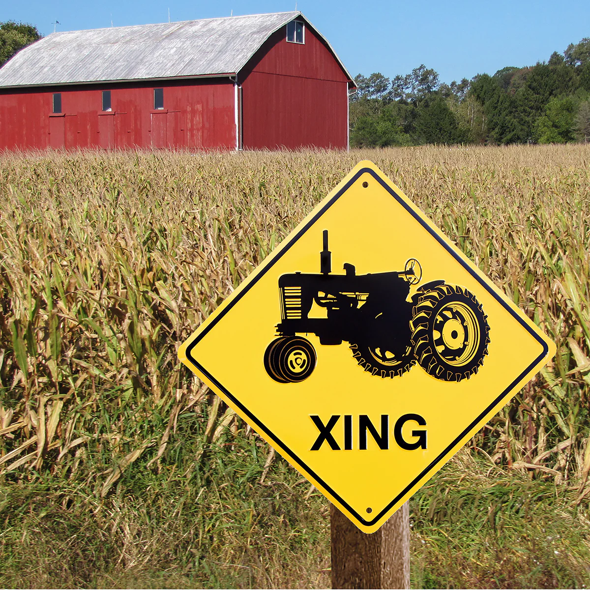 Warning Farm Tractor Crossing XING Road Street Caution Sign Rustic Wall Decor - Image 5