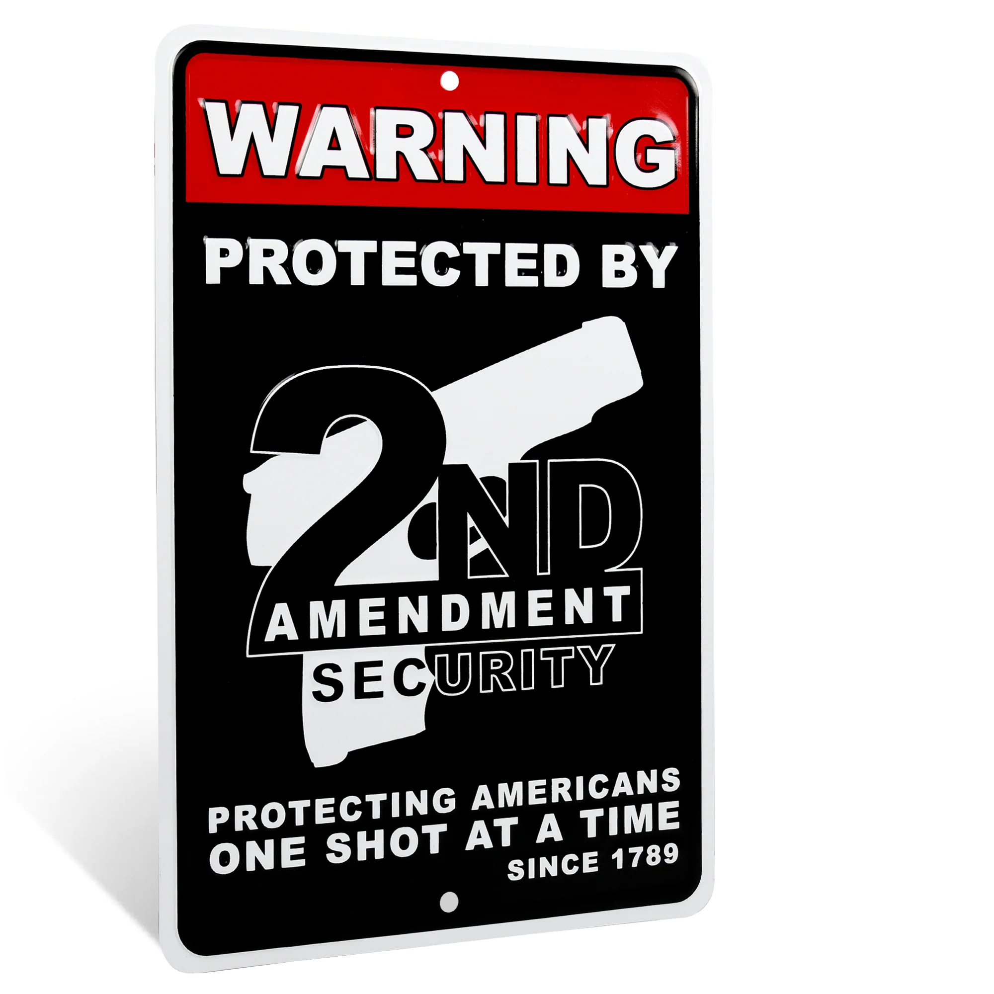 Metal Warning Protected by 2nd Amendment Security Posted Yard Sign Gifts For Men
