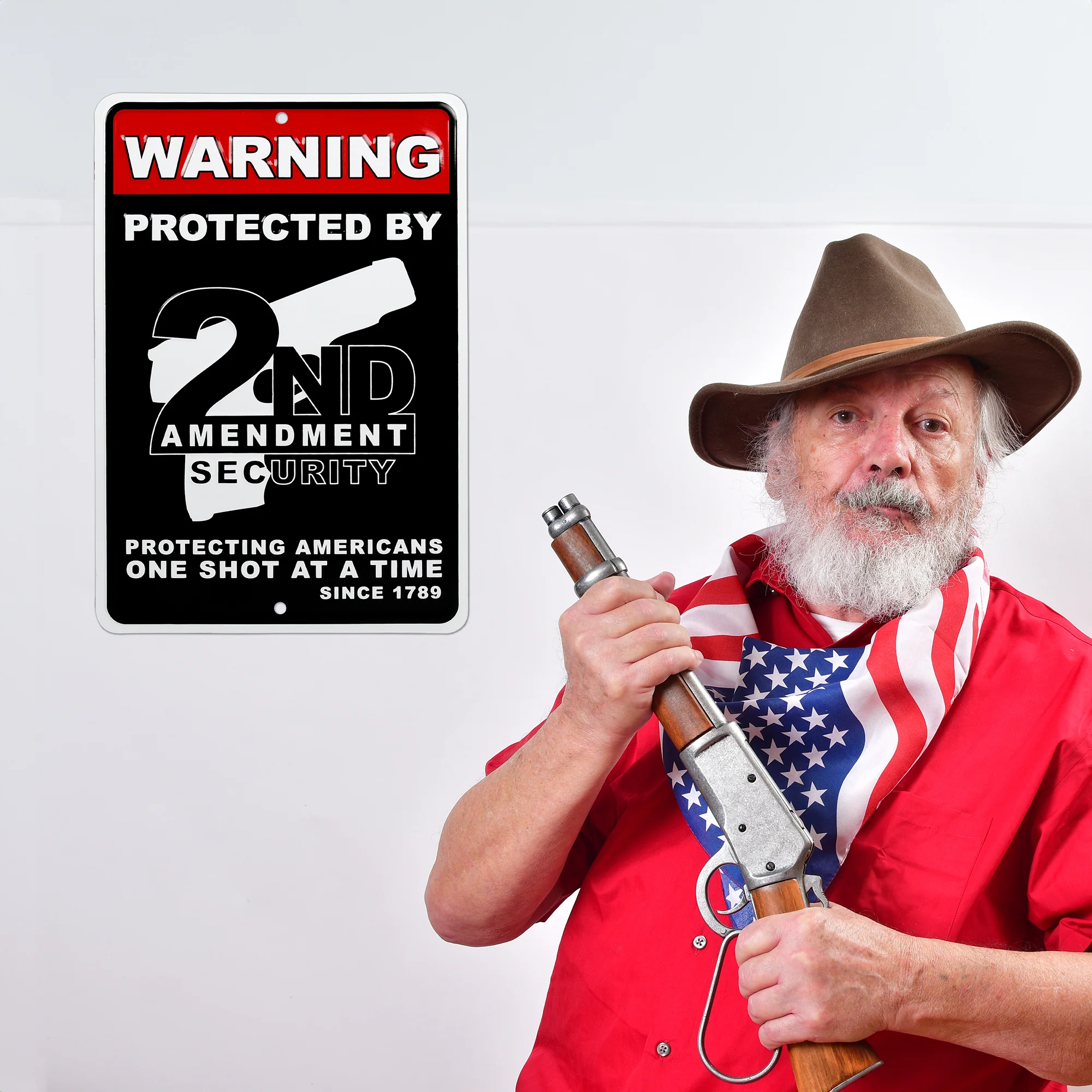 Metal Warning Protected by 2nd Amendment Security Posted Yard Sign Gifts For Men - Image 6