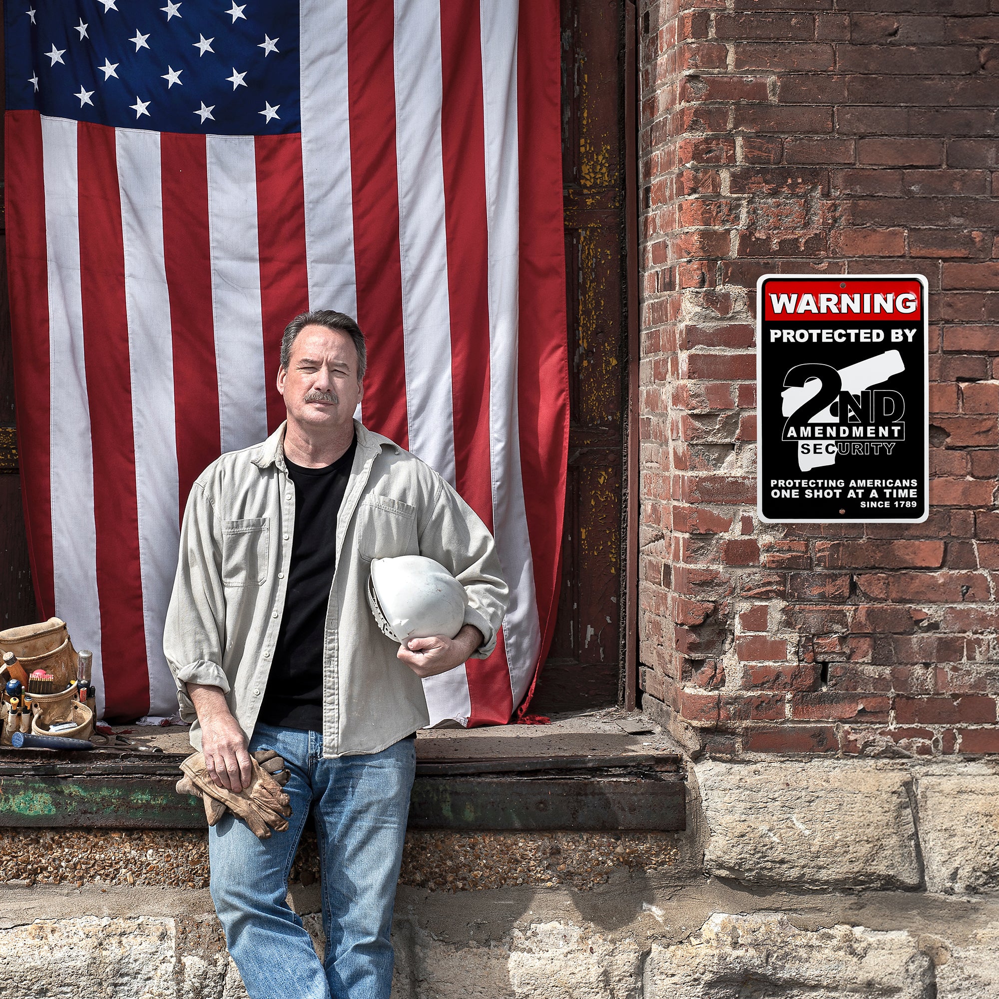 Metal Warning Protected by 2nd Amendment Security Posted Yard Sign Gifts For Men - Image 7