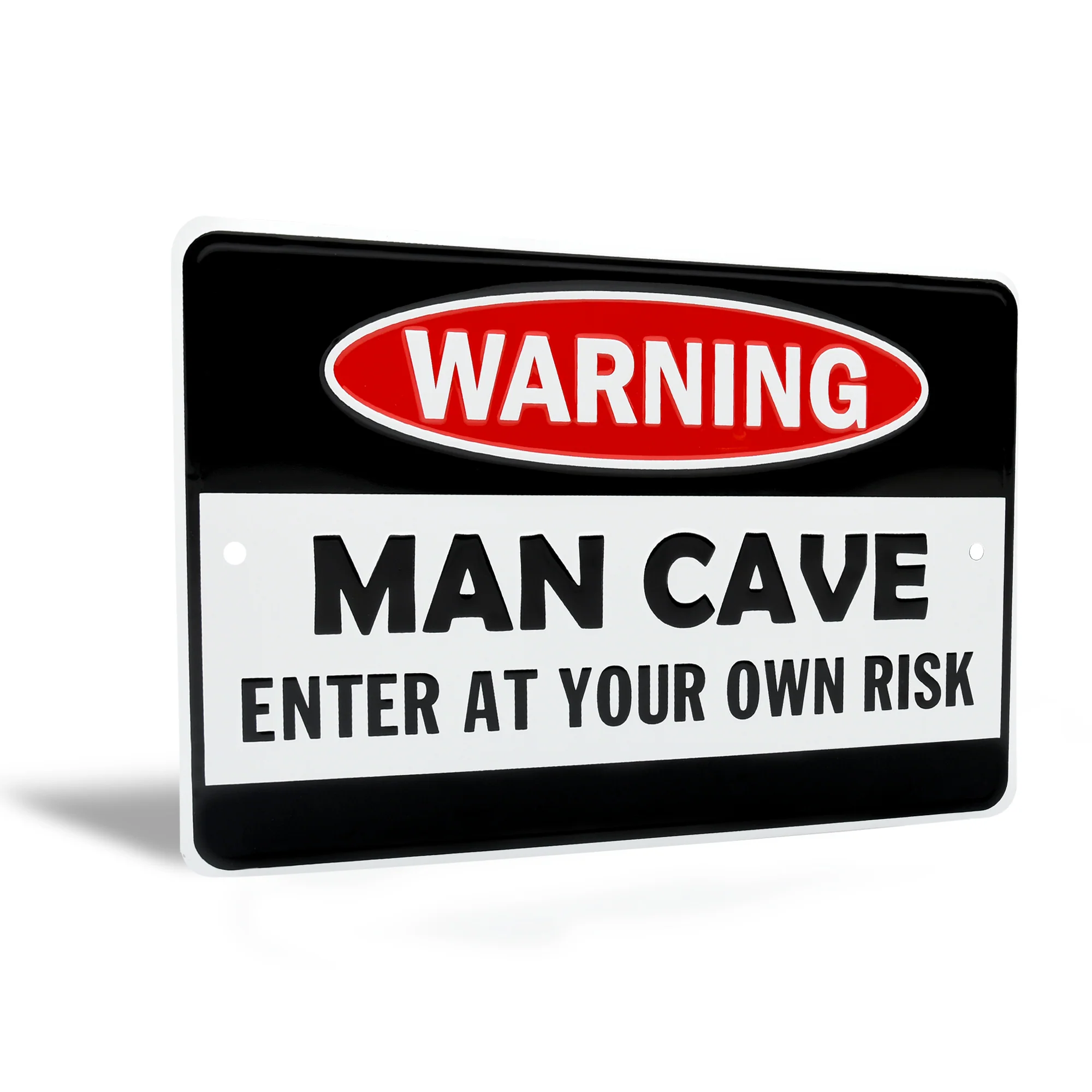 Vintage Metal Man Cave Warning Sign for Garage Bar Dorm Home Room Decor Wall Art