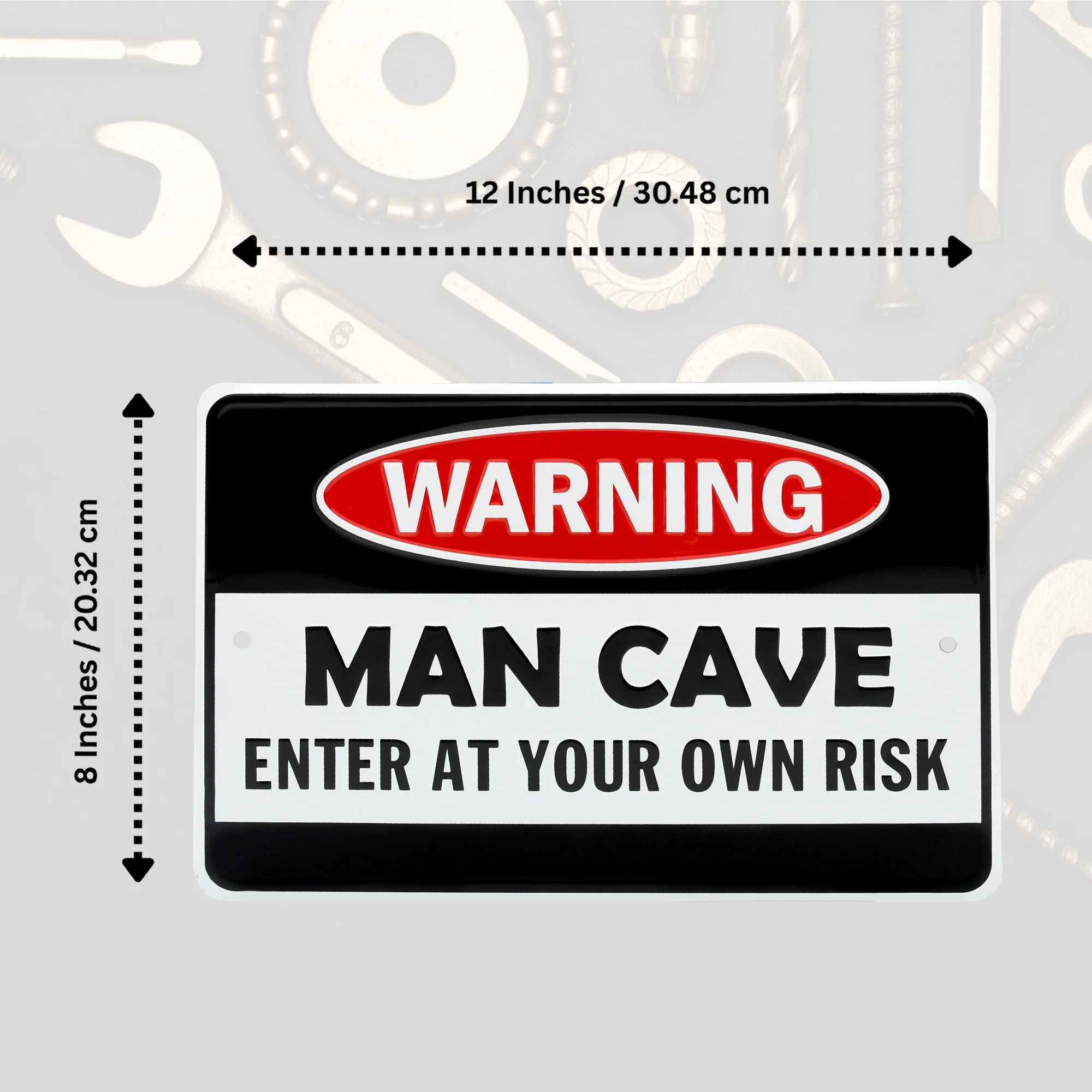 Vintage Metal Man Cave Warning Sign for Garage Bar Dorm Home Room Decor Wall Art - Image 5