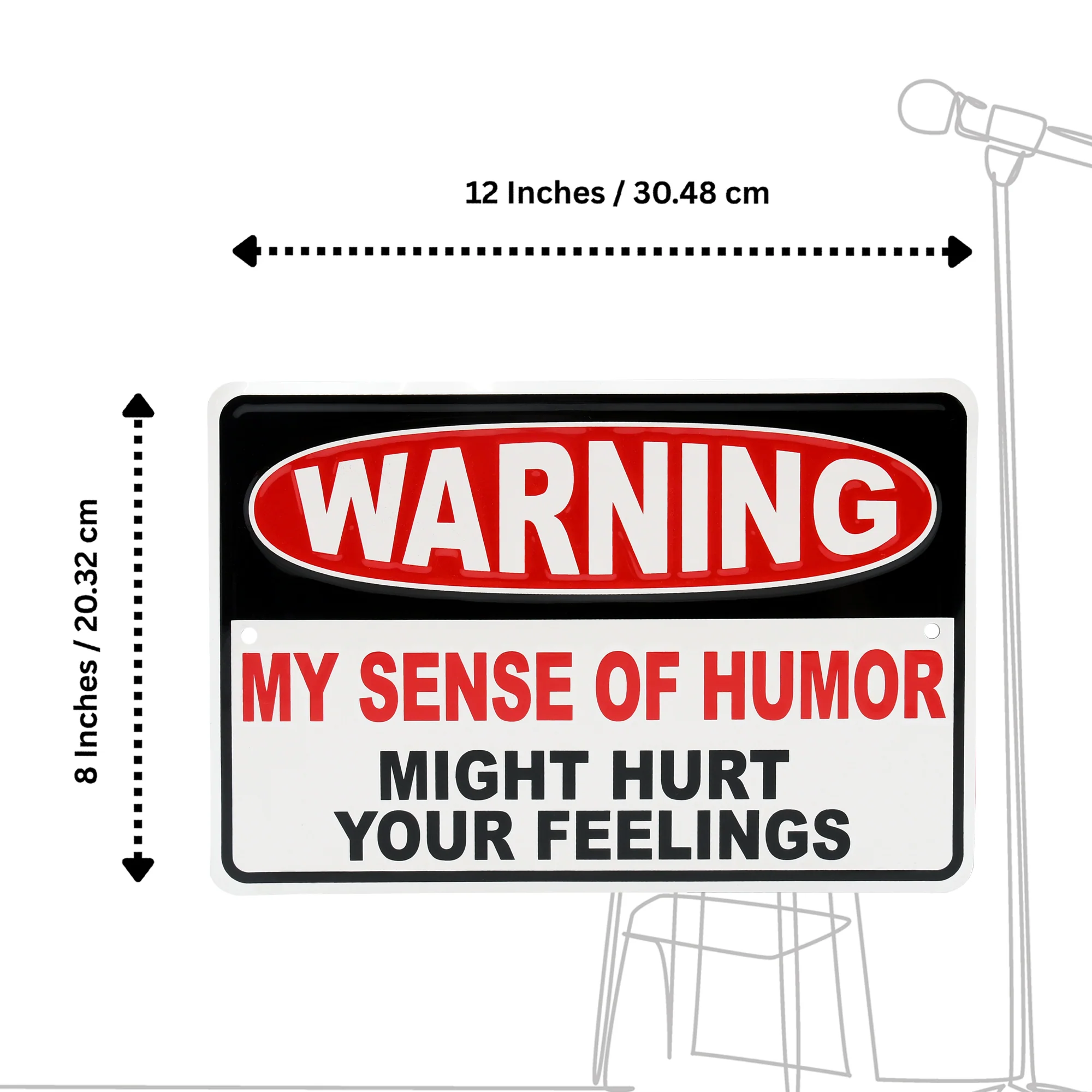 Man Cave Warning My Sense Humor Hurt Your Feelings Sign Garage, Dorm Room Decor - Image 9