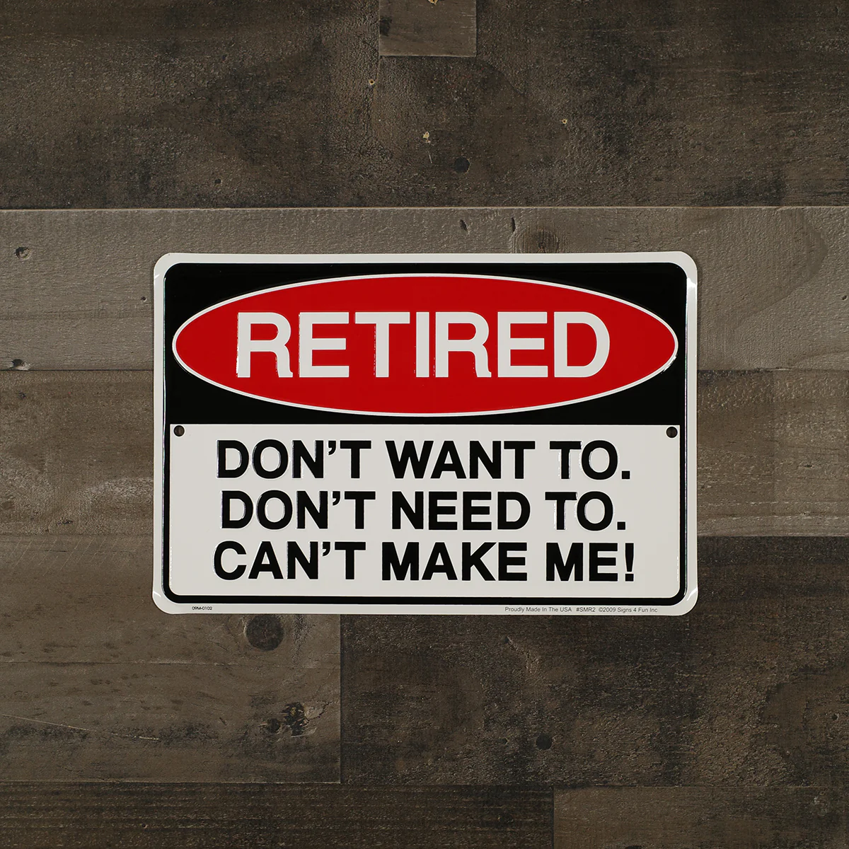 Warning Retired Embossed Tin Sign Funny US Made Novelty Gift - Image 2