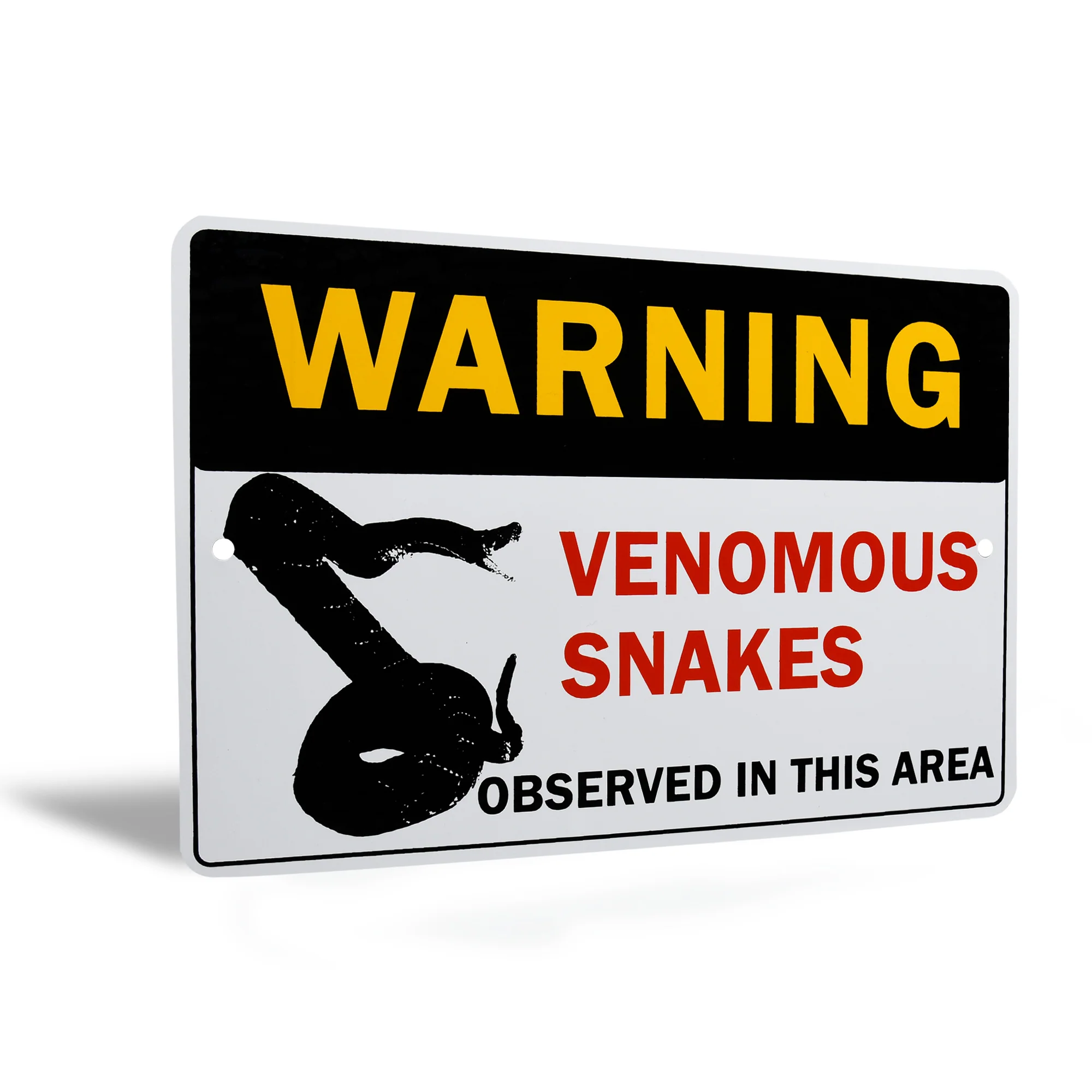 Metal Warning Venomous Snakes Caution Sign Outdoor Wall Decor Fence Trail Home