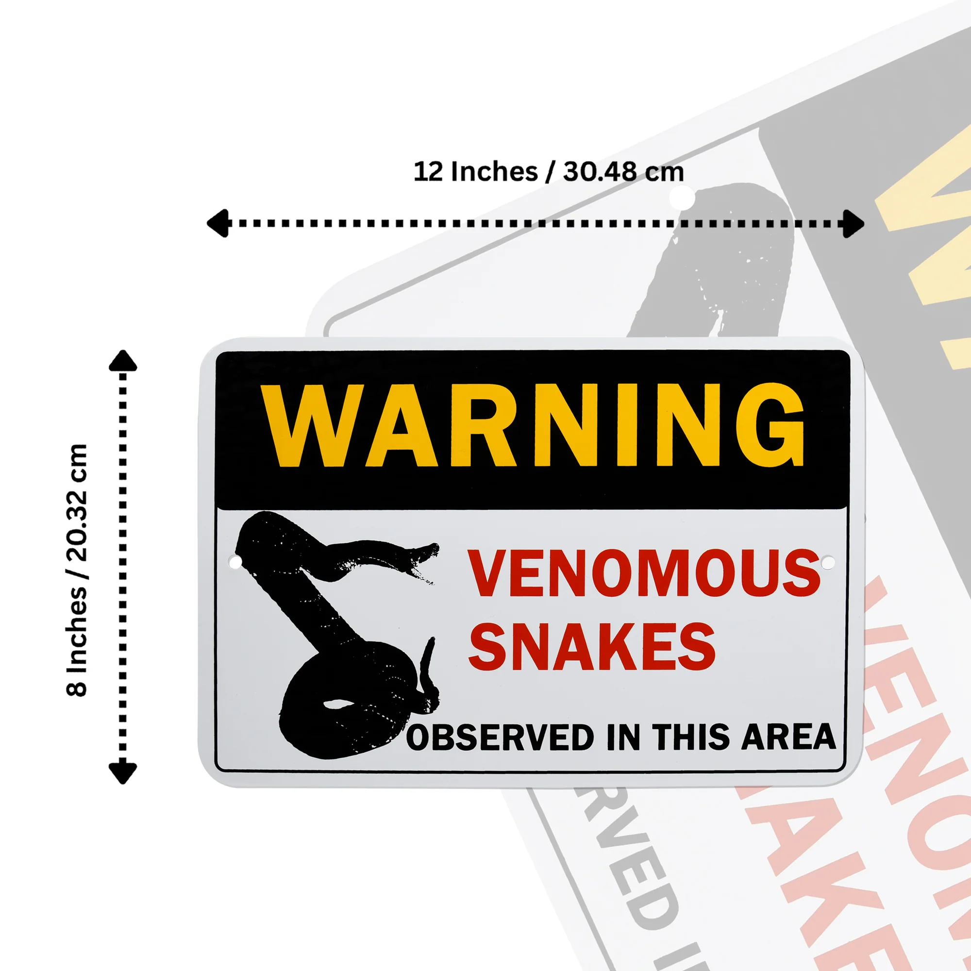 Metal Warning Venomous Snakes Caution Sign Outdoor Wall Decor Fence Trail Home - Image 6