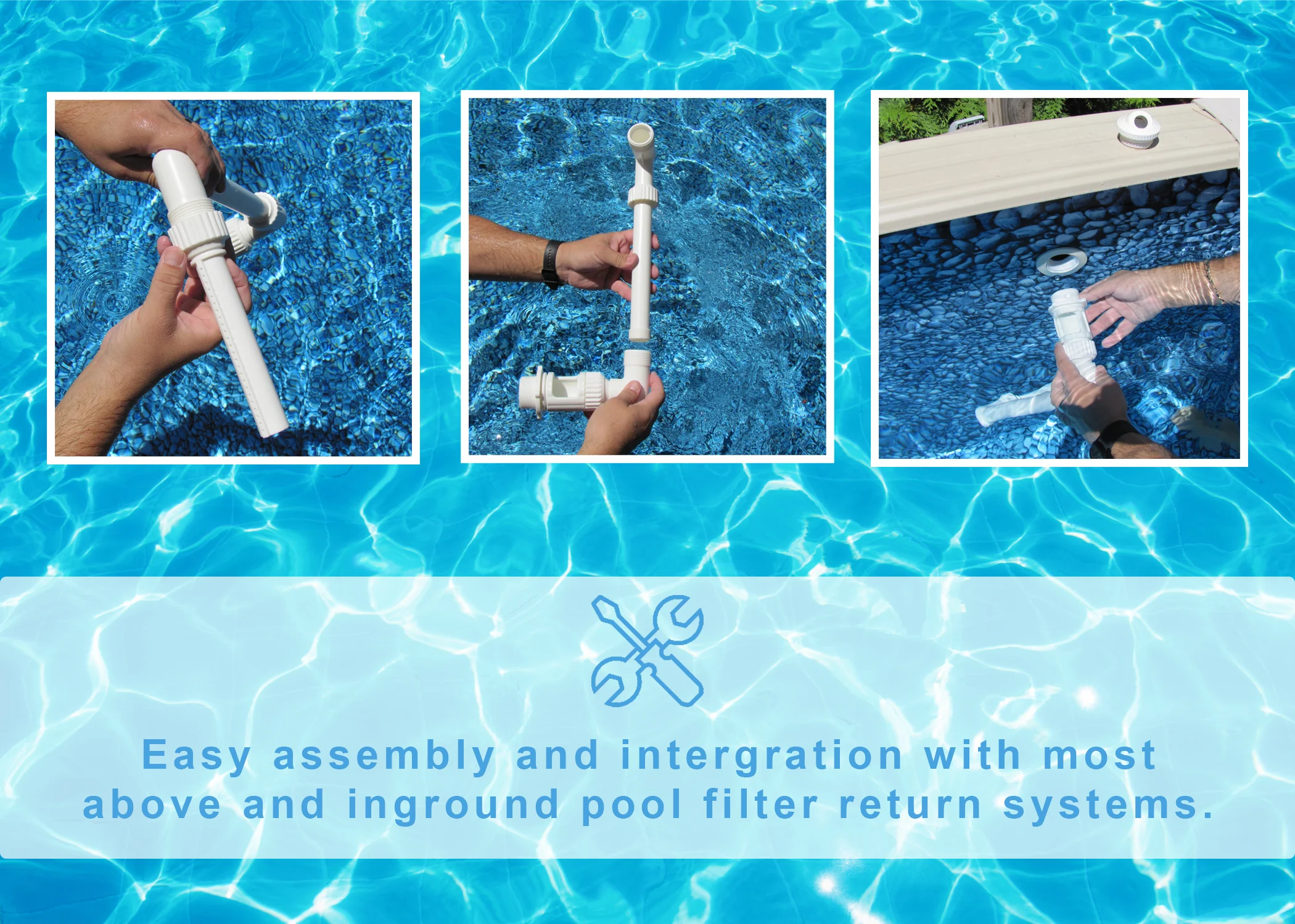 Water Fountain Above Ground Pools Adjustable Spray Sprinkler Waterfall Pool Fun - Image 2