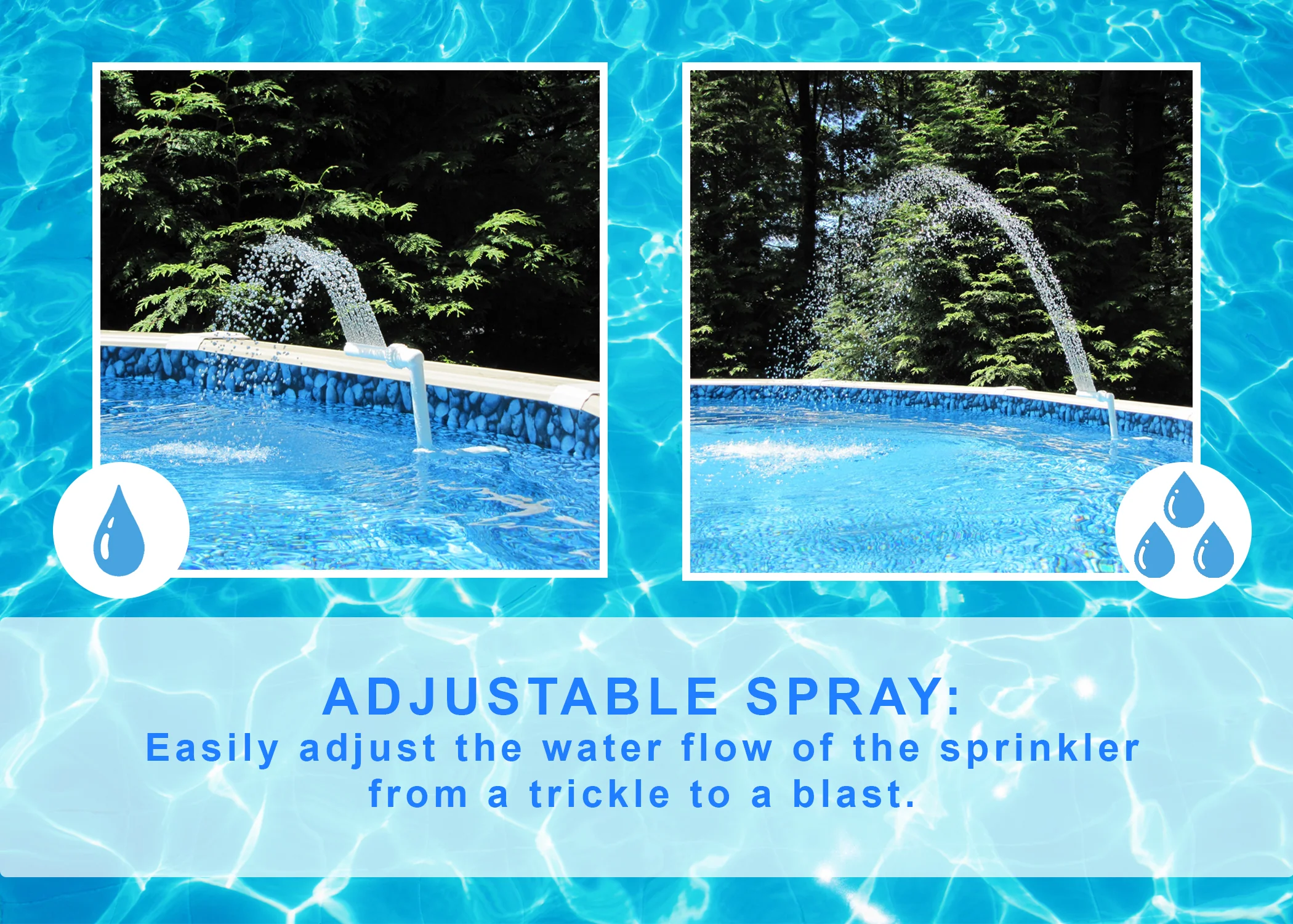 Water Fountain Above Ground Pools Adjustable Spray Sprinkler Waterfall Pool Fun - Image 3