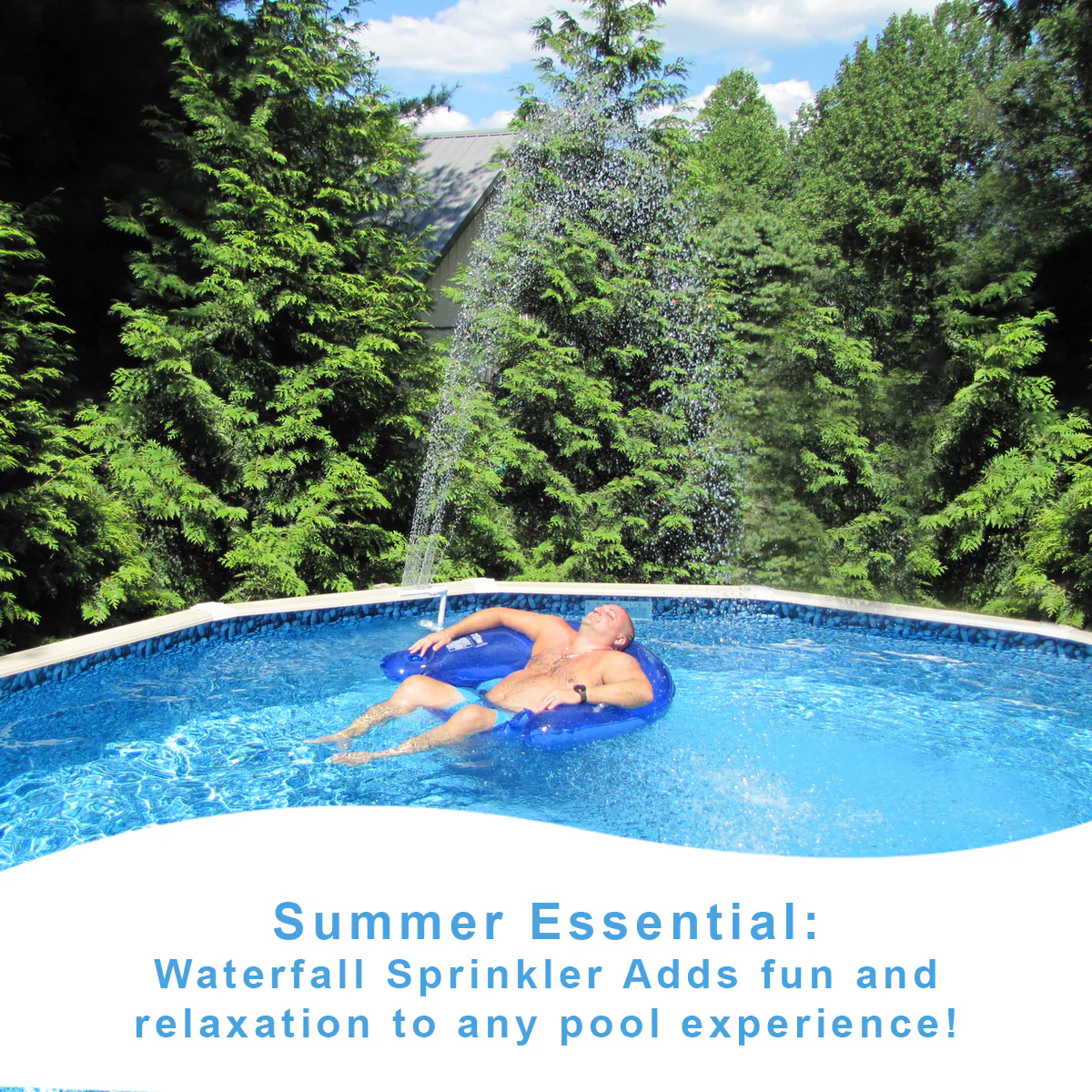 Water Fountain Above Ground Pools Adjustable Spray Sprinkler Waterfall Pool Fun - Image 4