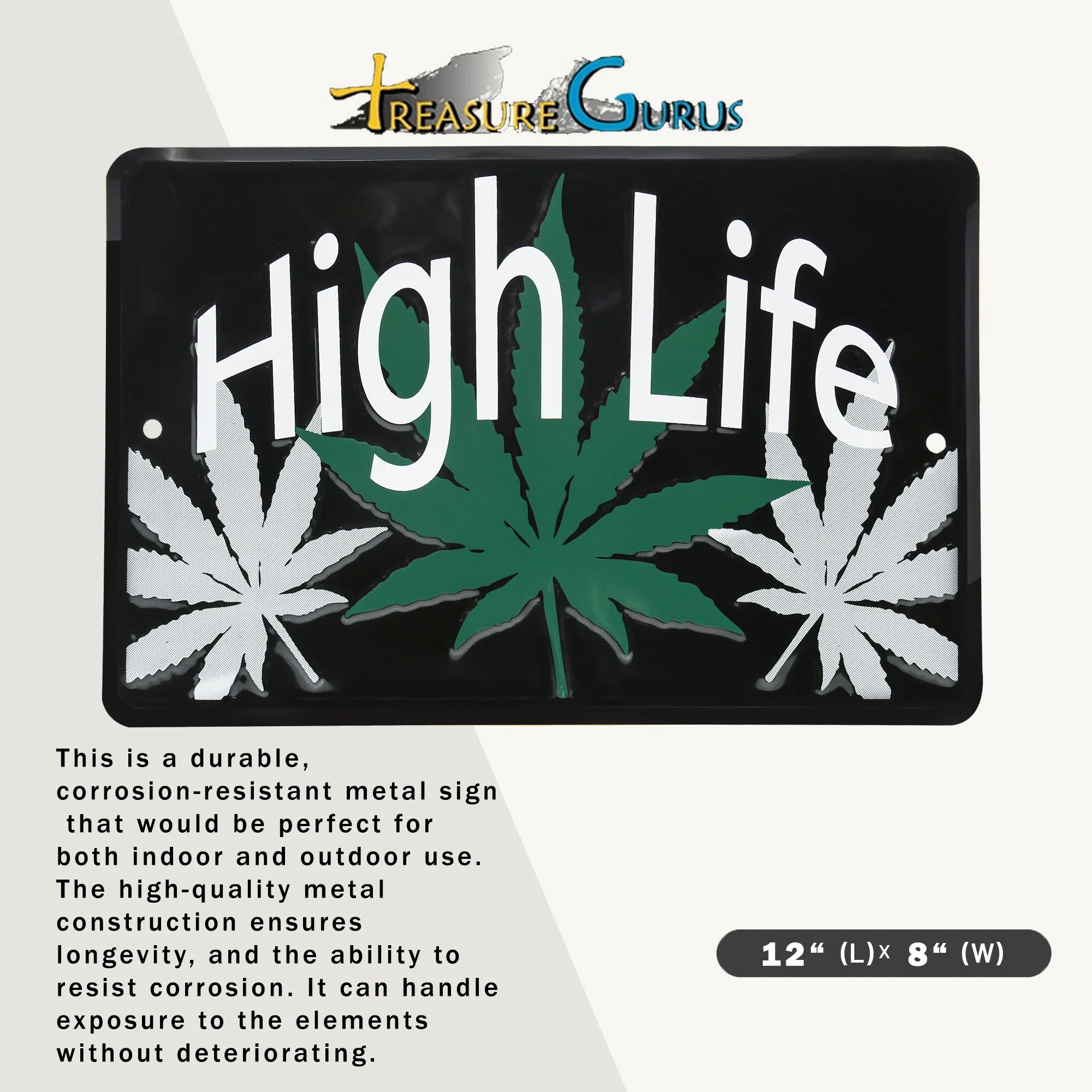 Metal Wall Decor High Life Funny Sign Man Cave, Garage, Bedroom, Dorm Room Decor - Image 2