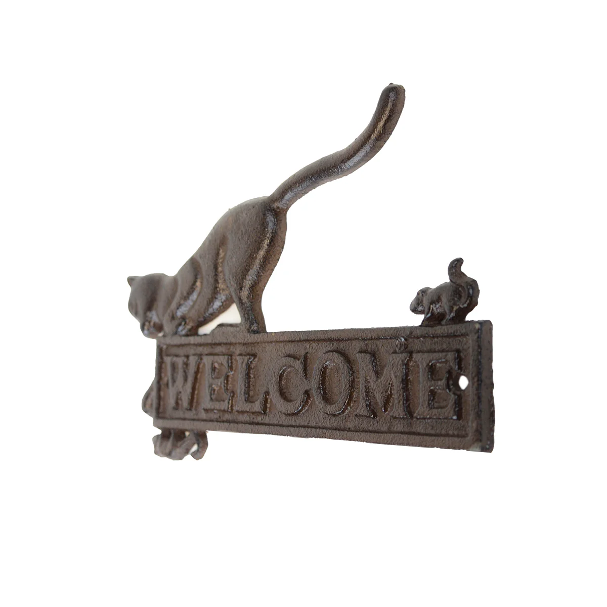 Welcome Cat Mouse Rustic Farmhouse Wall Sign Front Door Porch Country Home Decor - Image 3