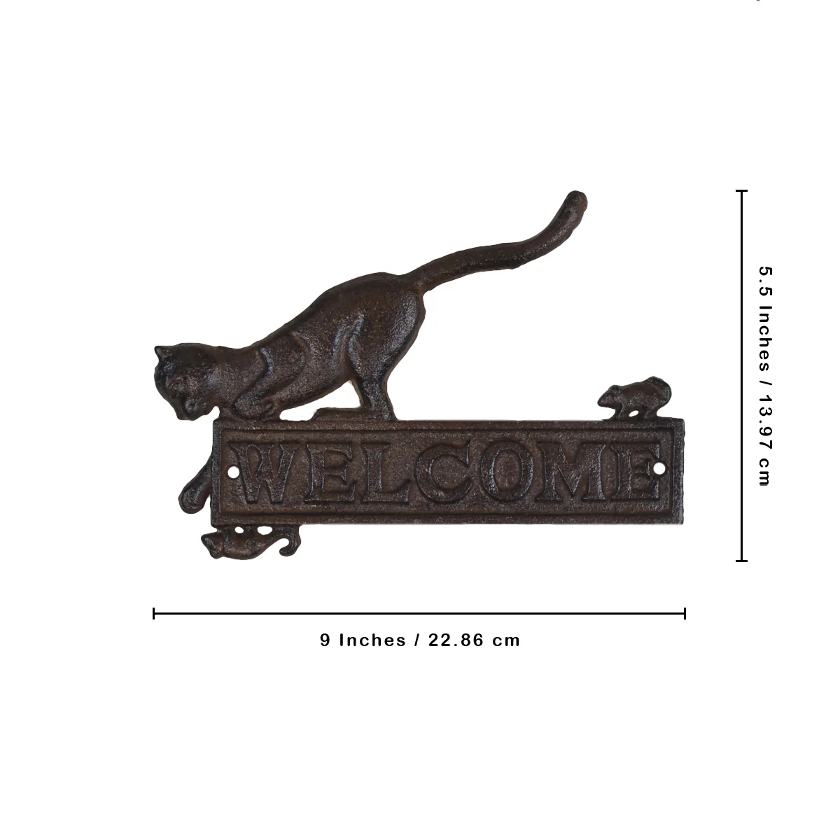 Welcome Cat Mouse Rustic Farmhouse Wall Sign Front Door Porch Country Home Decor - Image 5