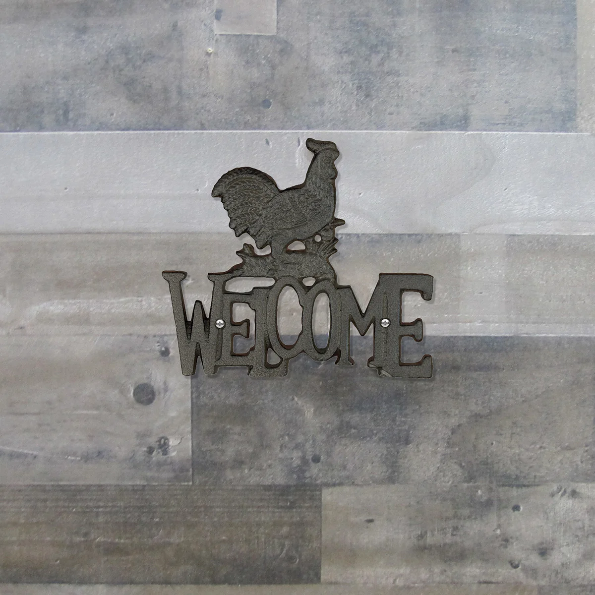 Welcome Rooster Sign Farmhouse Chicken Wall Art Front Door Porch Hen Home Decor - Image 2