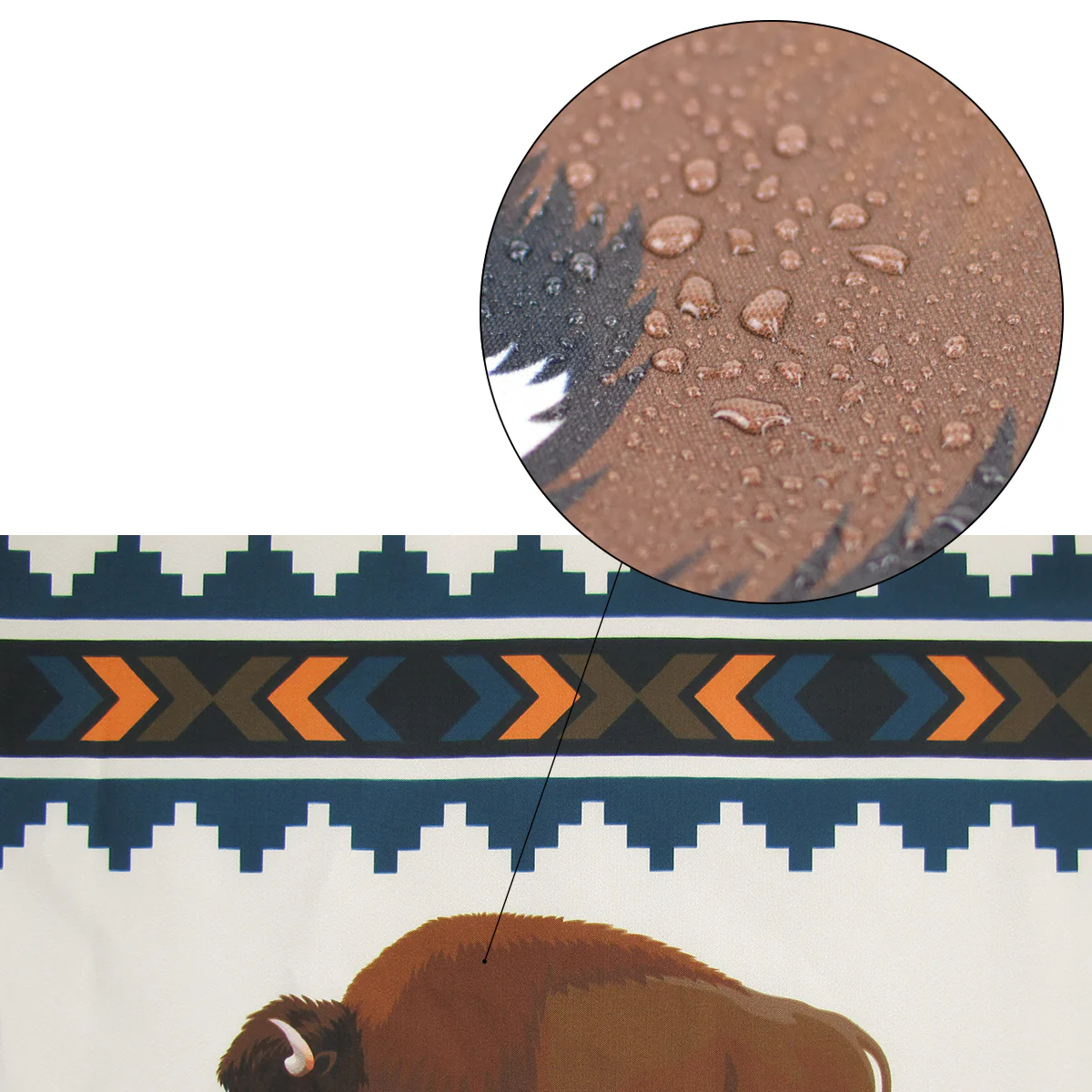 Western Bison Fabric Shower Curtain Buffalo Bath Accessories Bathroom Home Decor - Image 5