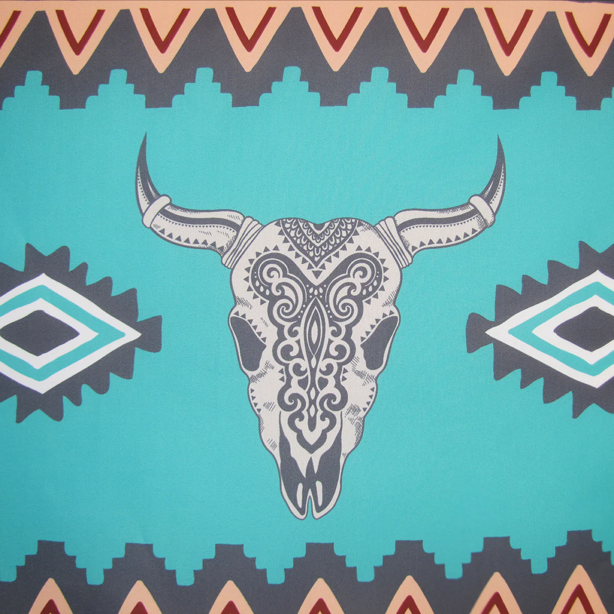 Western Steer Fabric Shower Curtain Bath Accessories Boho Bathroom Home Decor - Image 2