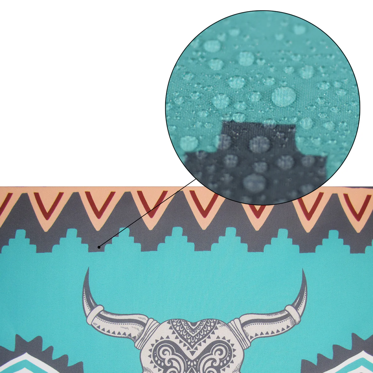 Western Steer Fabric Shower Curtain Bath Accessories Boho Bathroom Home Decor - Image 5