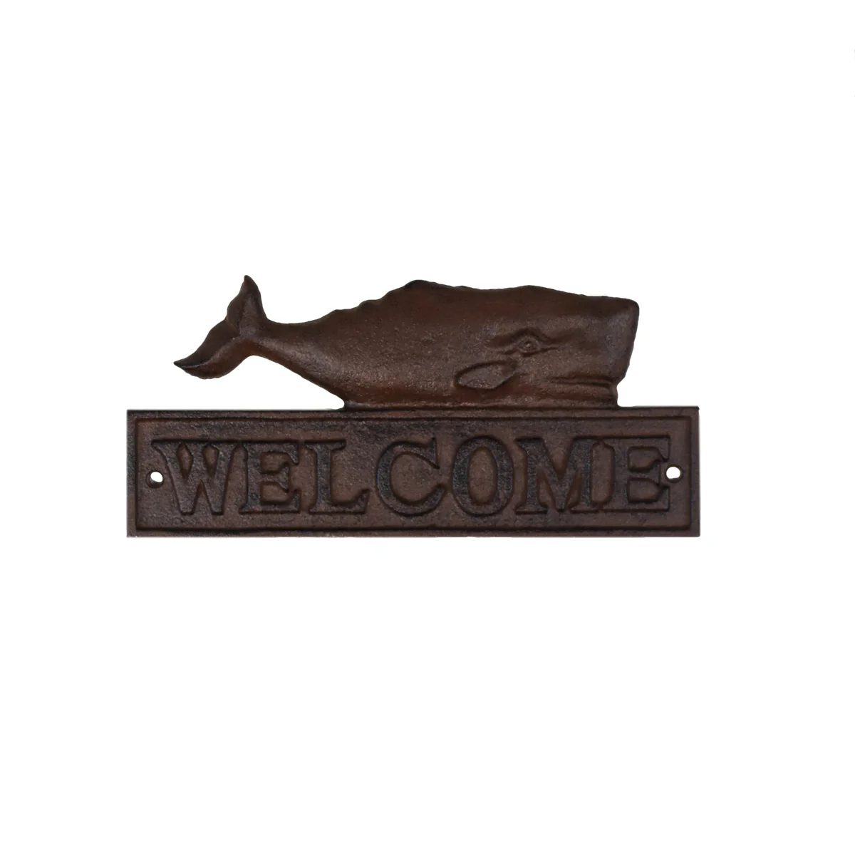 Whale Welcome Door Sign Cast Iron Nautical Ocean Wall Art Coastal Home Decor