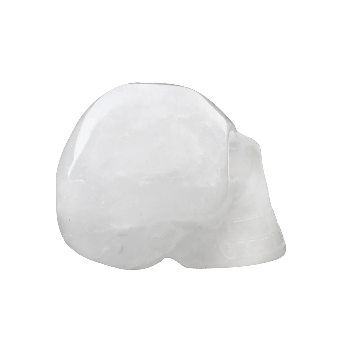 White Crystal Skull Reiki Tumble Stone Quartz Metaphysical Chakra Healing Rock - Image 3