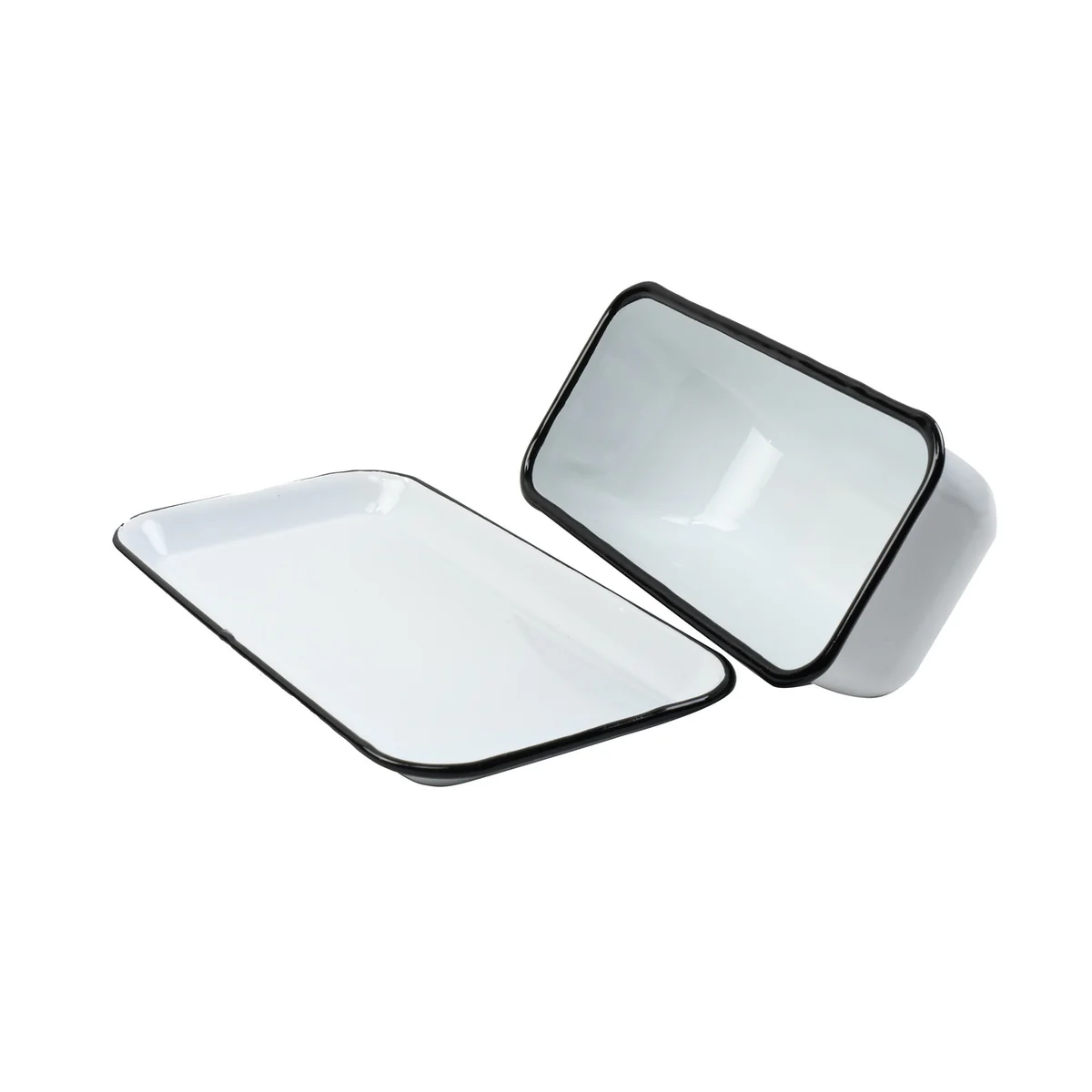 White Enamel Covered Butter Holder Lid Metal Dish Keeper Farmhouse Kitchen Decor - Image 3
